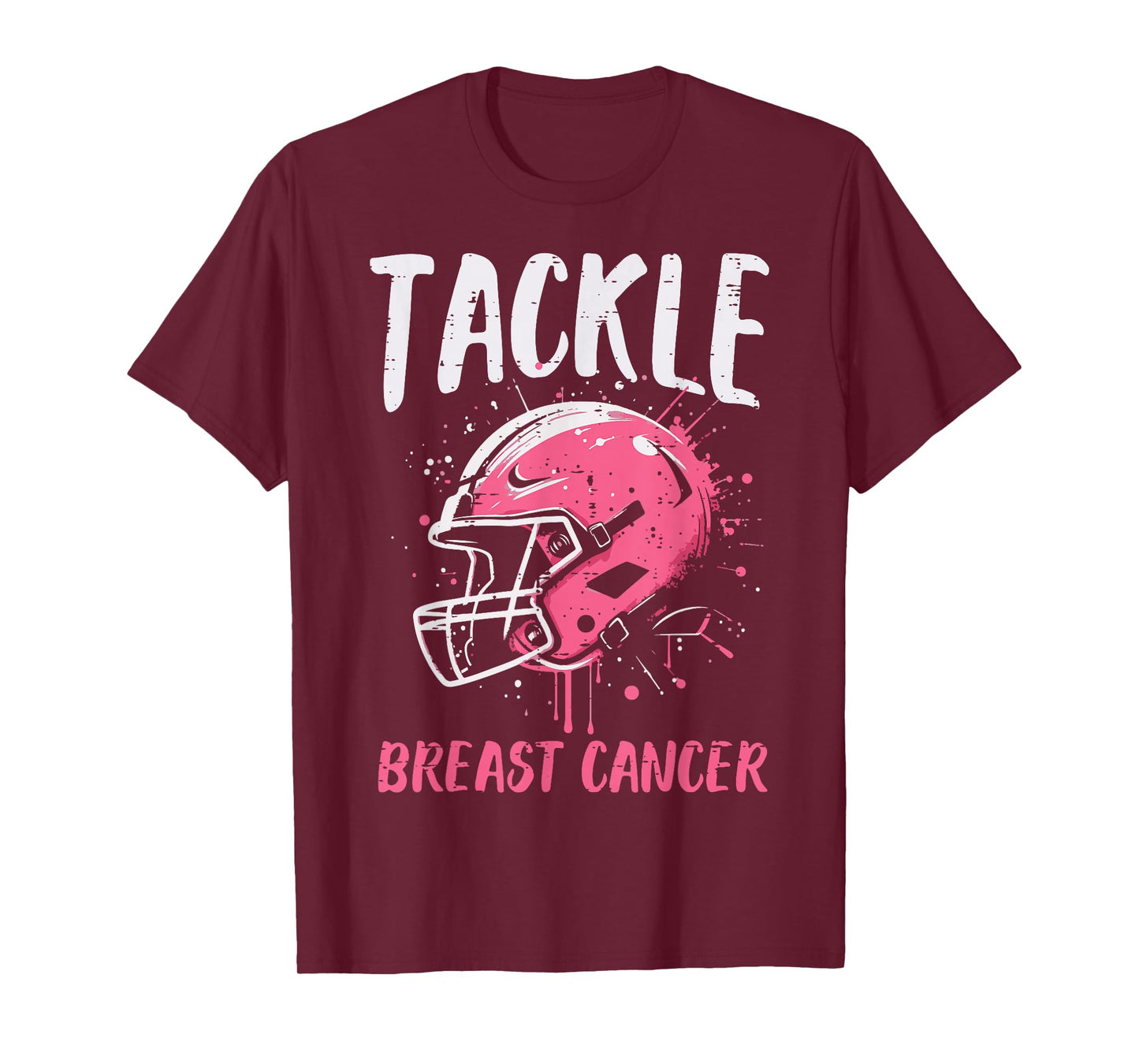 Tackle Breast Cancer Football Helmet Awareness Boys Kids Men T-Shirt