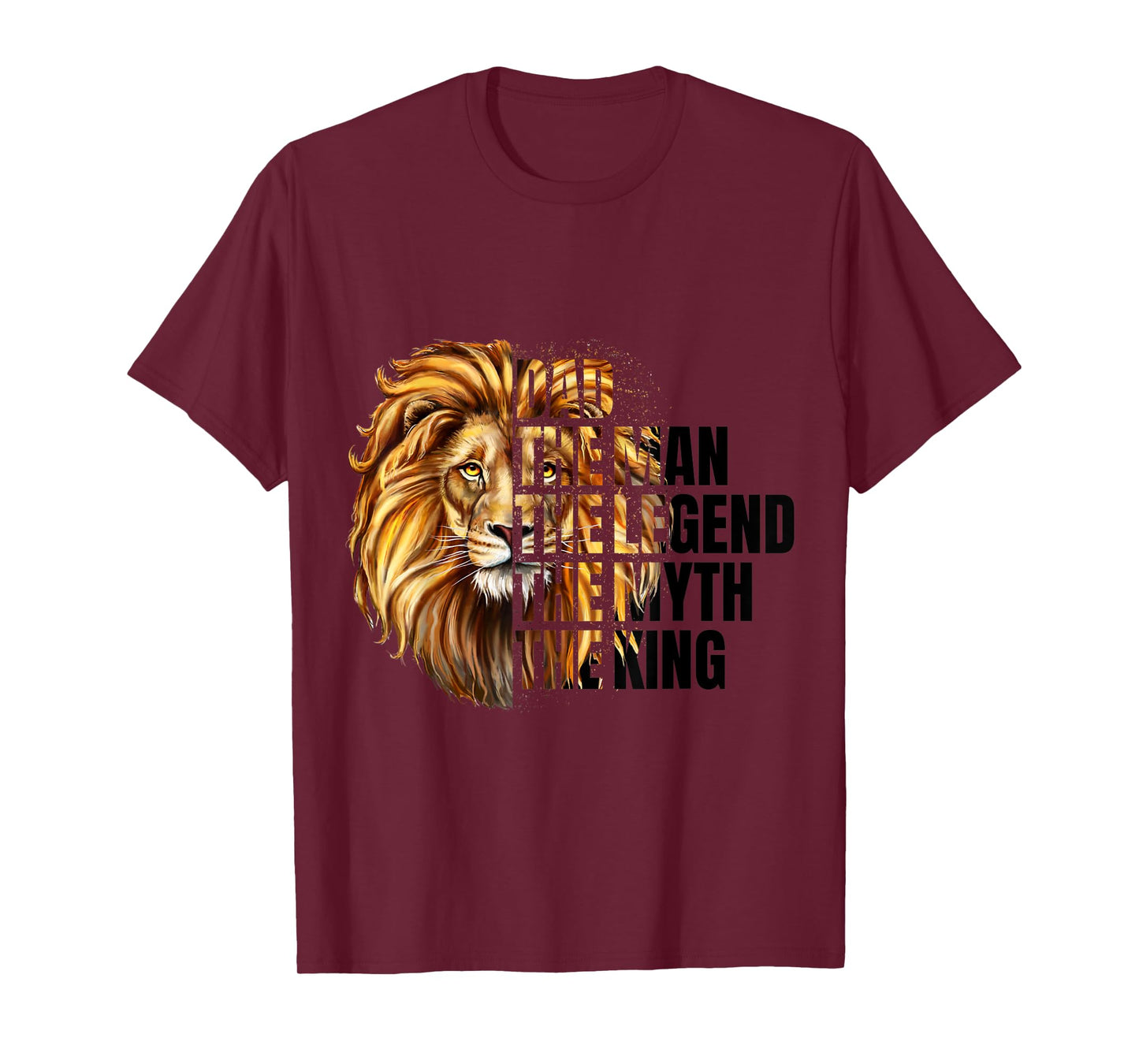 Mens DAD THE MAN THE MYTH THE LEGEND LEOPARD LION FATHER'S DAY T-Shirt