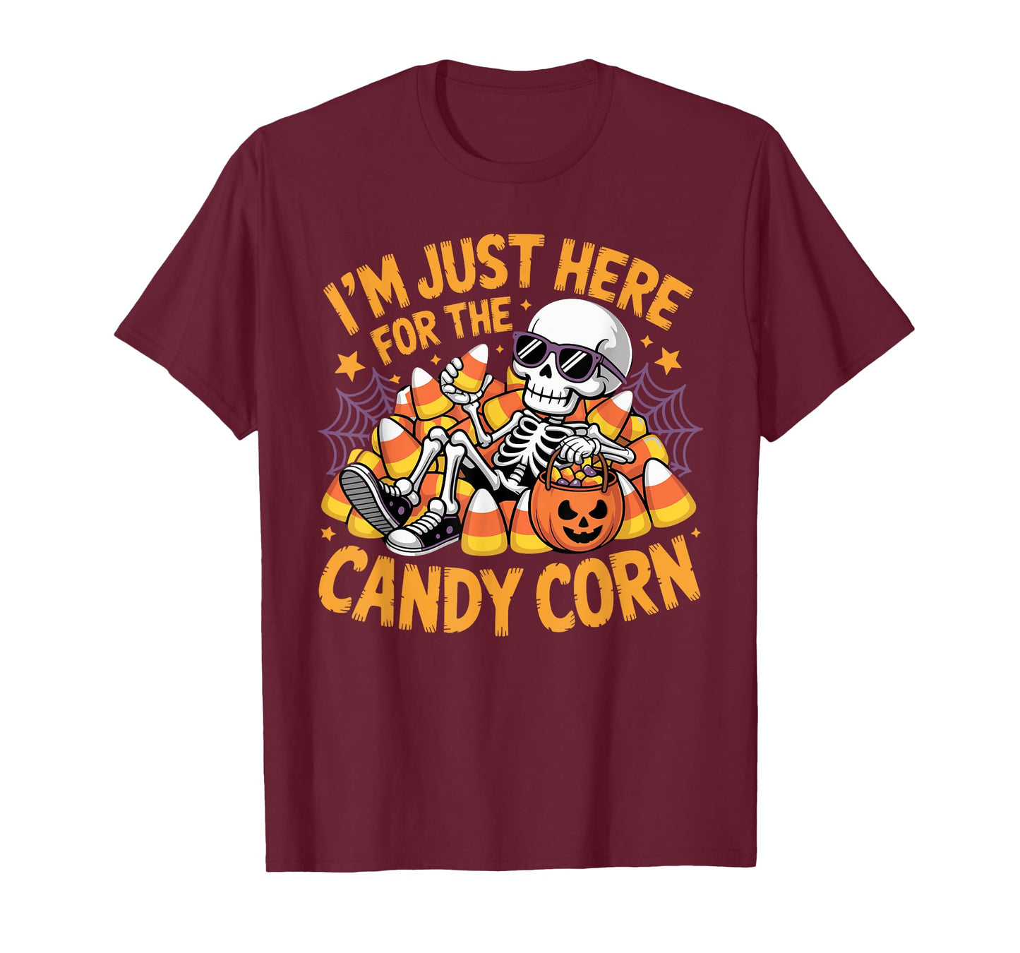 Funny Skeleton Candy Corn Halloween T-Shirt