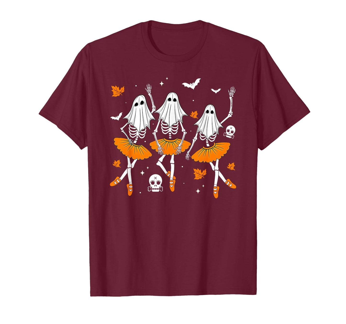 Ballet Dancing Skeleton Ghost Funny Ballet Dancer Halloween T-Shirt
