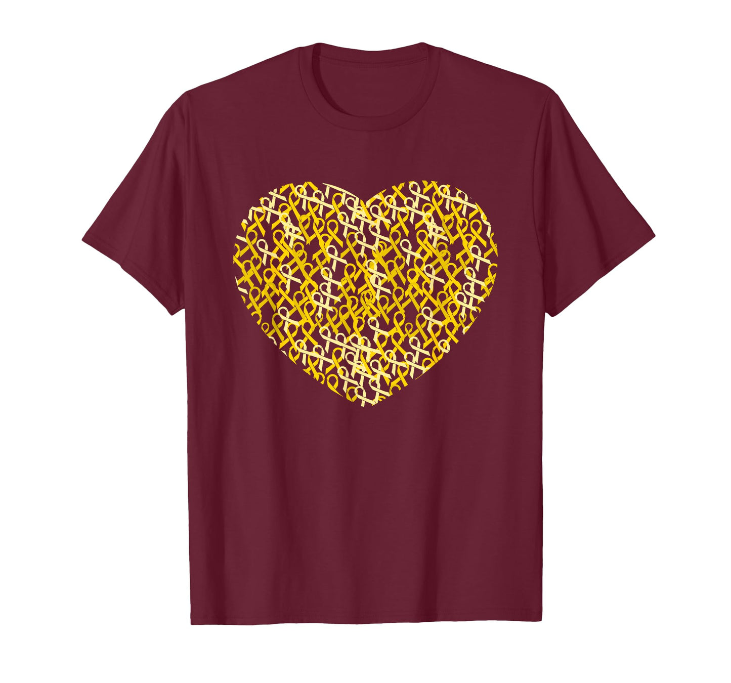 Childhood Cancer Awareness Yellow Ribbon Heart Gift T-Shirt