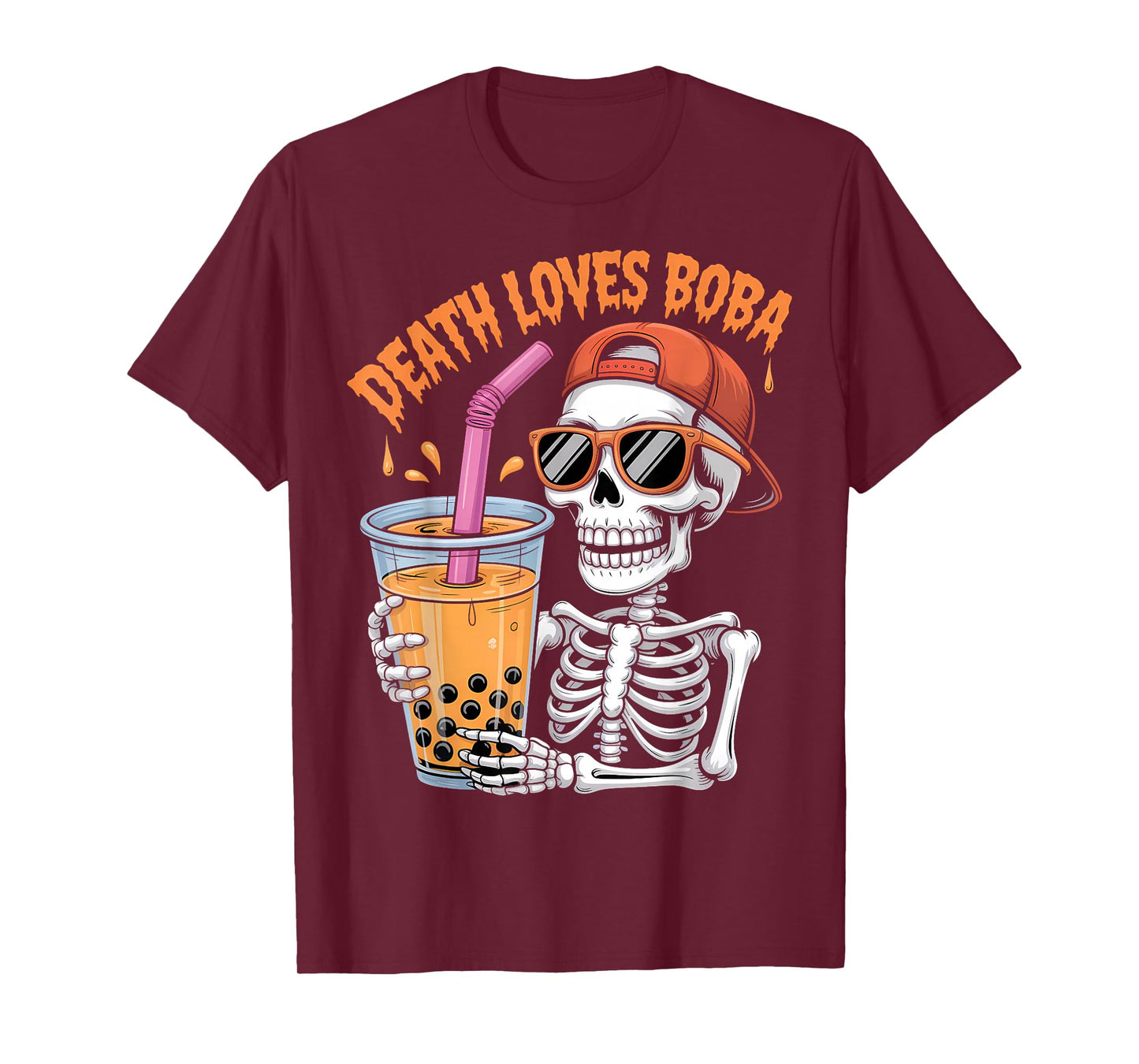 Halloween Skeleton Boba Tea Costume T-Shirt