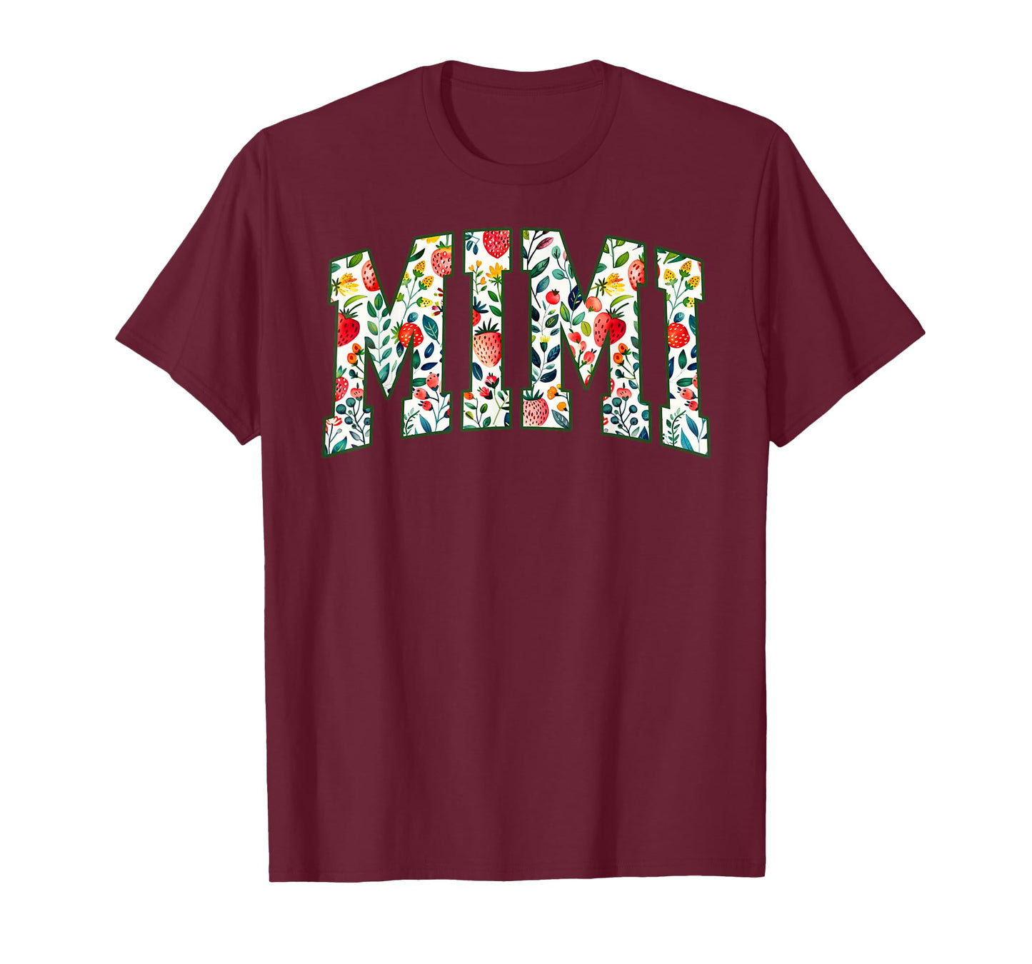 Floral Strawberry Mimi Christmas Grandma To Be Mothers Day T-Shirt
