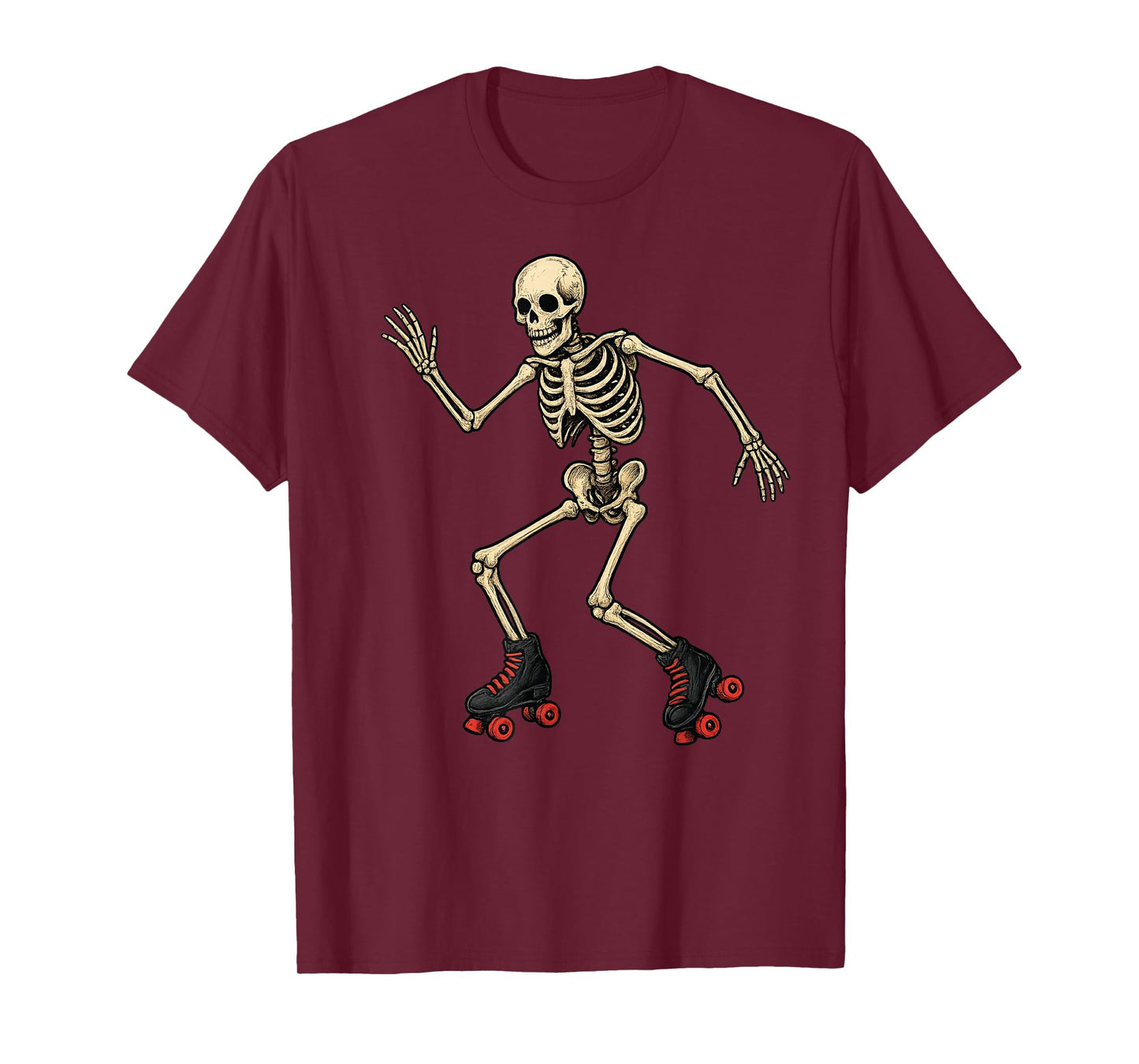 Roller Skate Skeleton Roller Skating Halloween T-Shirt