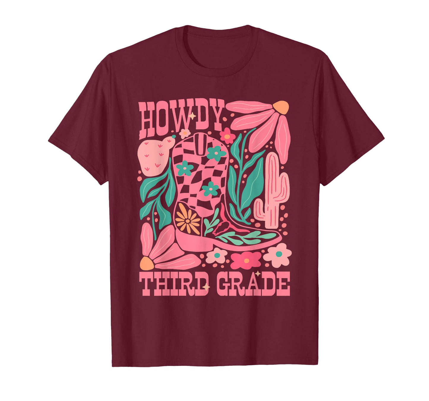Western Howdy Third Grade Back To School 3rd Grade Teacher T-Shirt