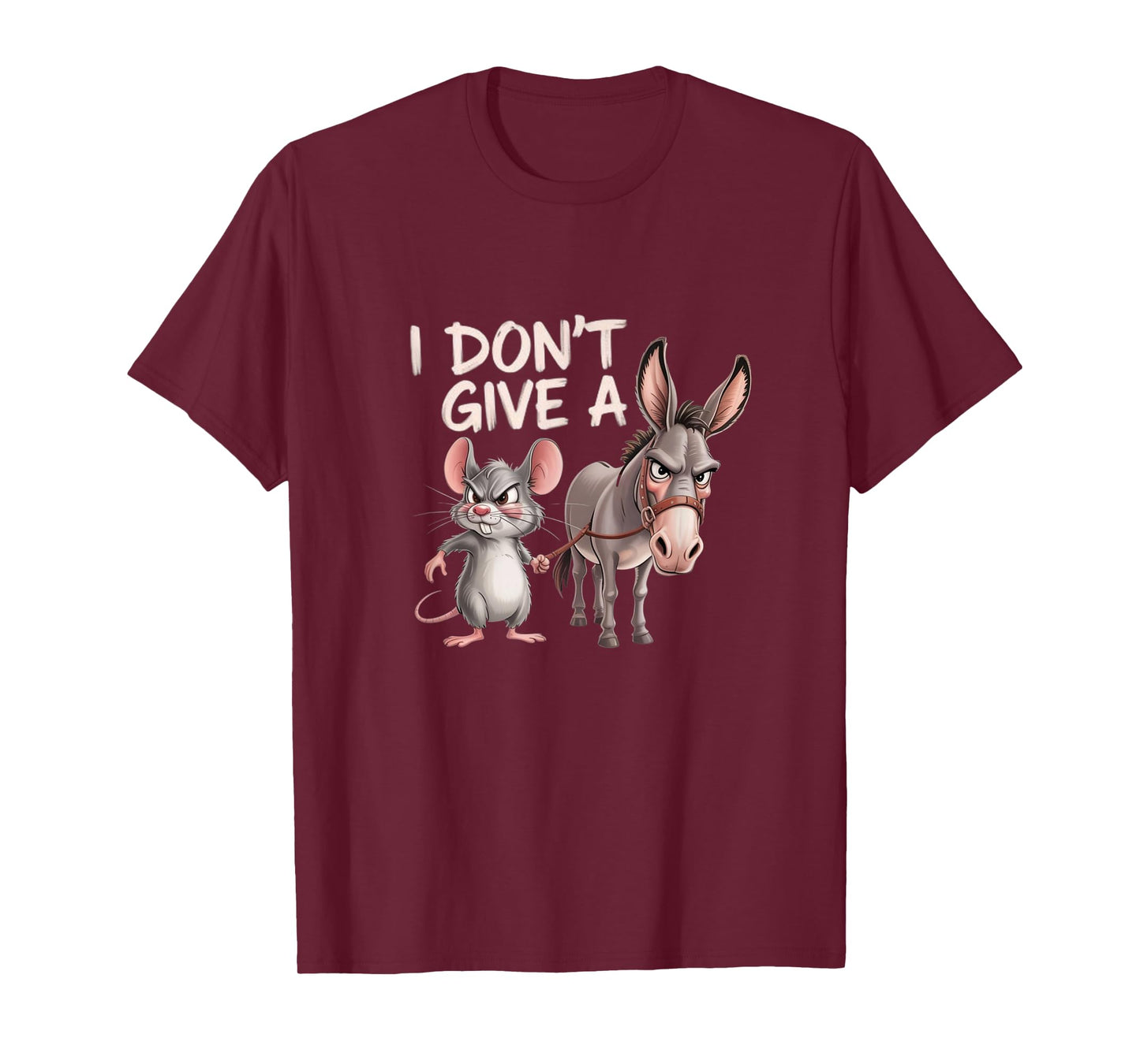 I Don’t Give a Rat’s & Donkey – Funny Cartoon Humor T-Shirt