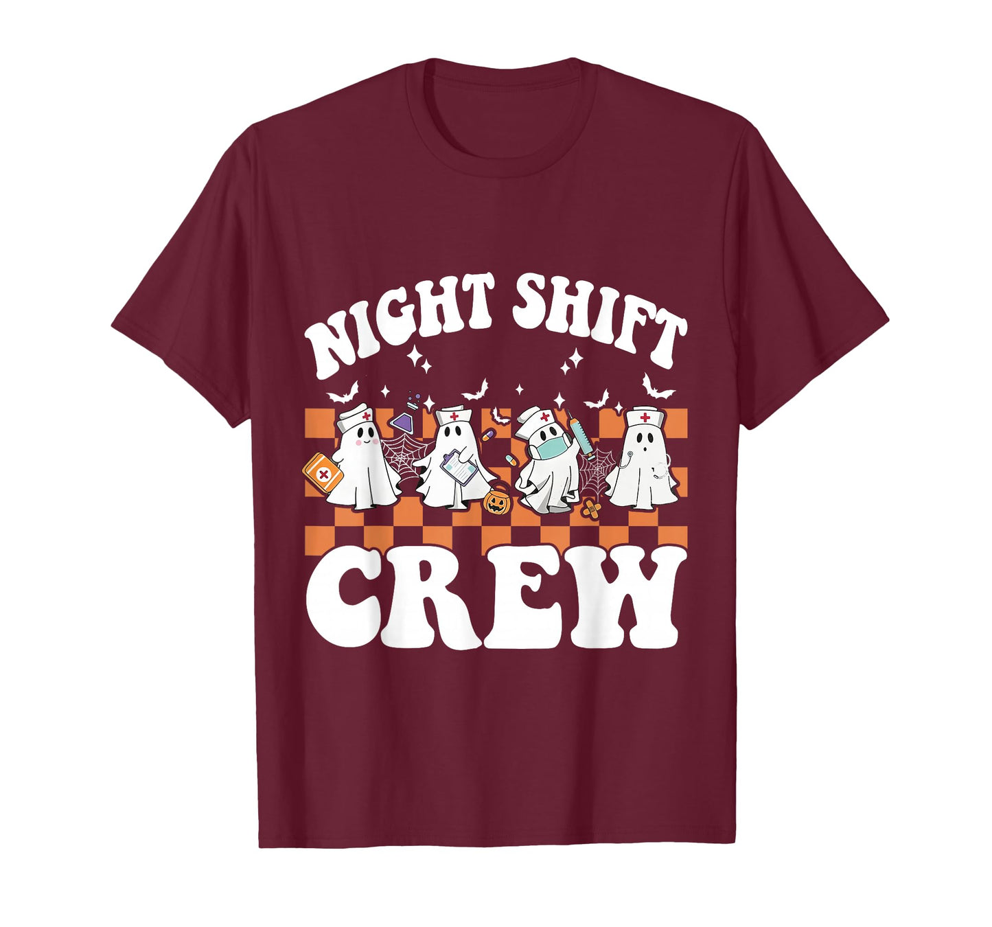 Night Shift Crew Ghost Nurse Hospital Halloween Party T-Shirt