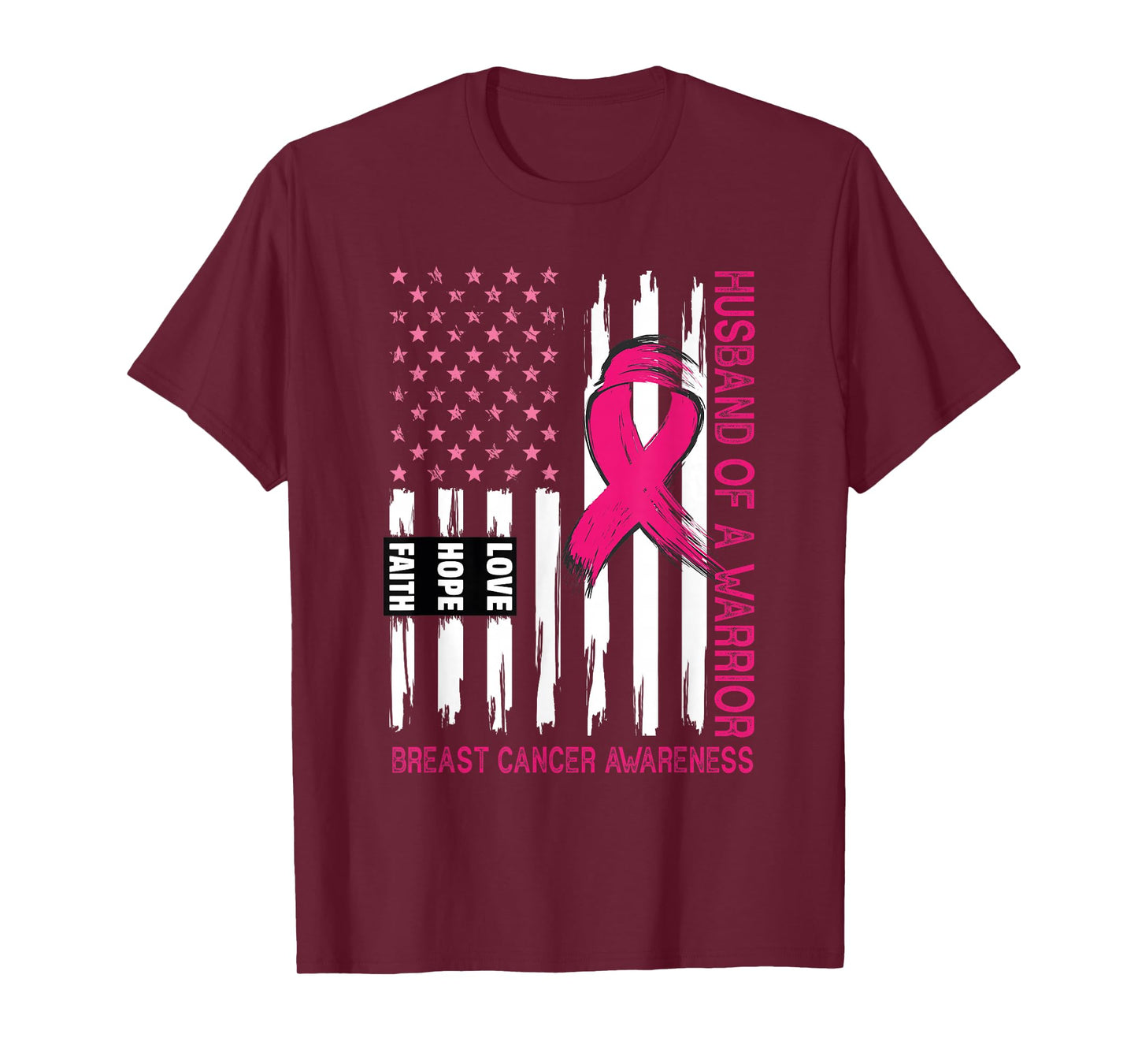 Husband Of A Warrior Breast Cancer Awareness Support Squad T-Shirt