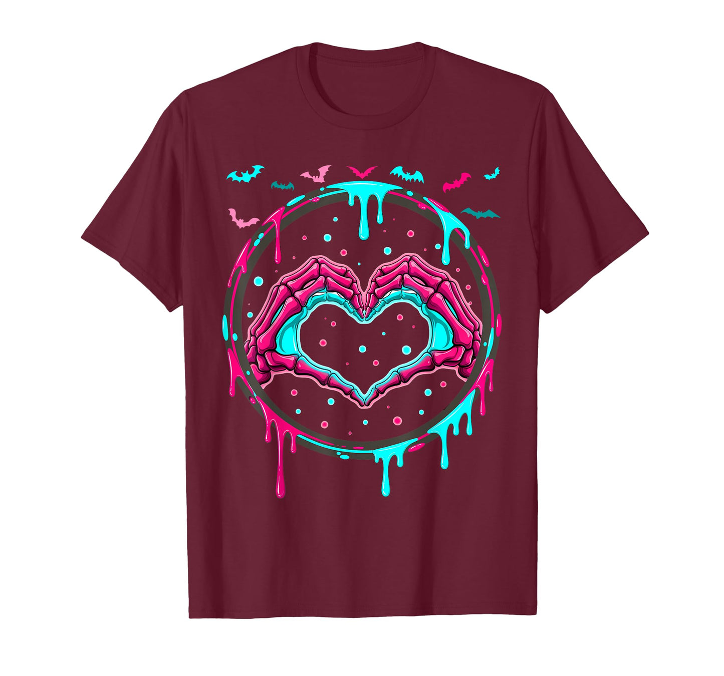 Heart Sign Hand - Spooky Skeleton Halloween Costume T-Shirt