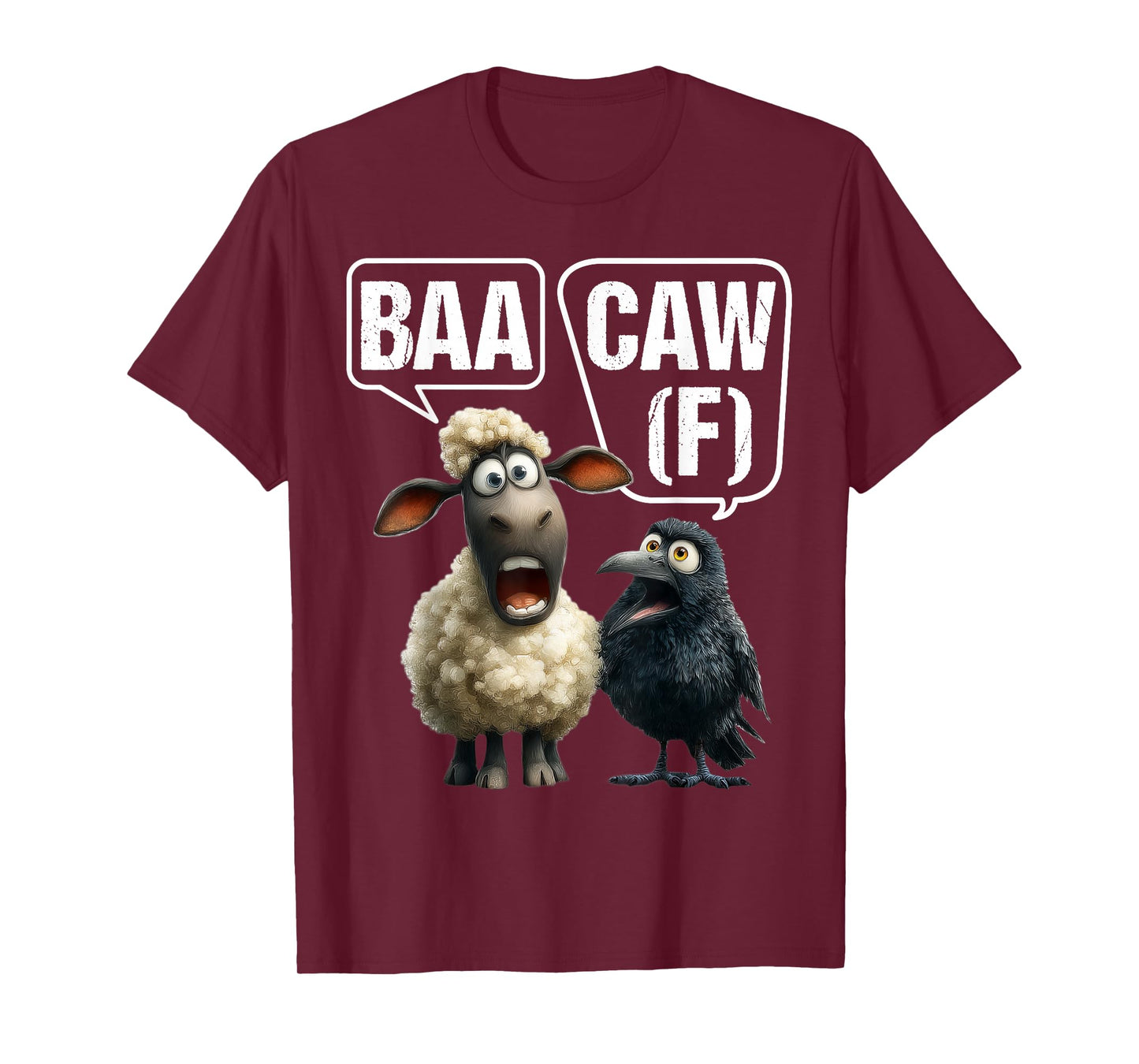 Funny Back Off Shirt – Sheep Baa + Crow Caw Pun Tee Gift T-Shirt