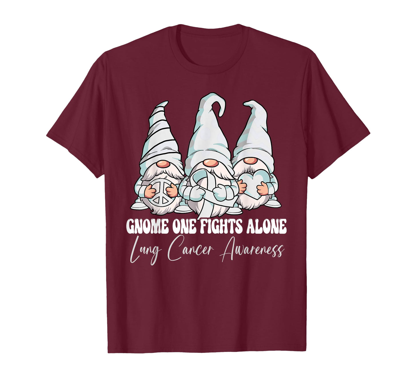 Gnome One Fights Alone Lung Cancer Awareness Month T-Shirt