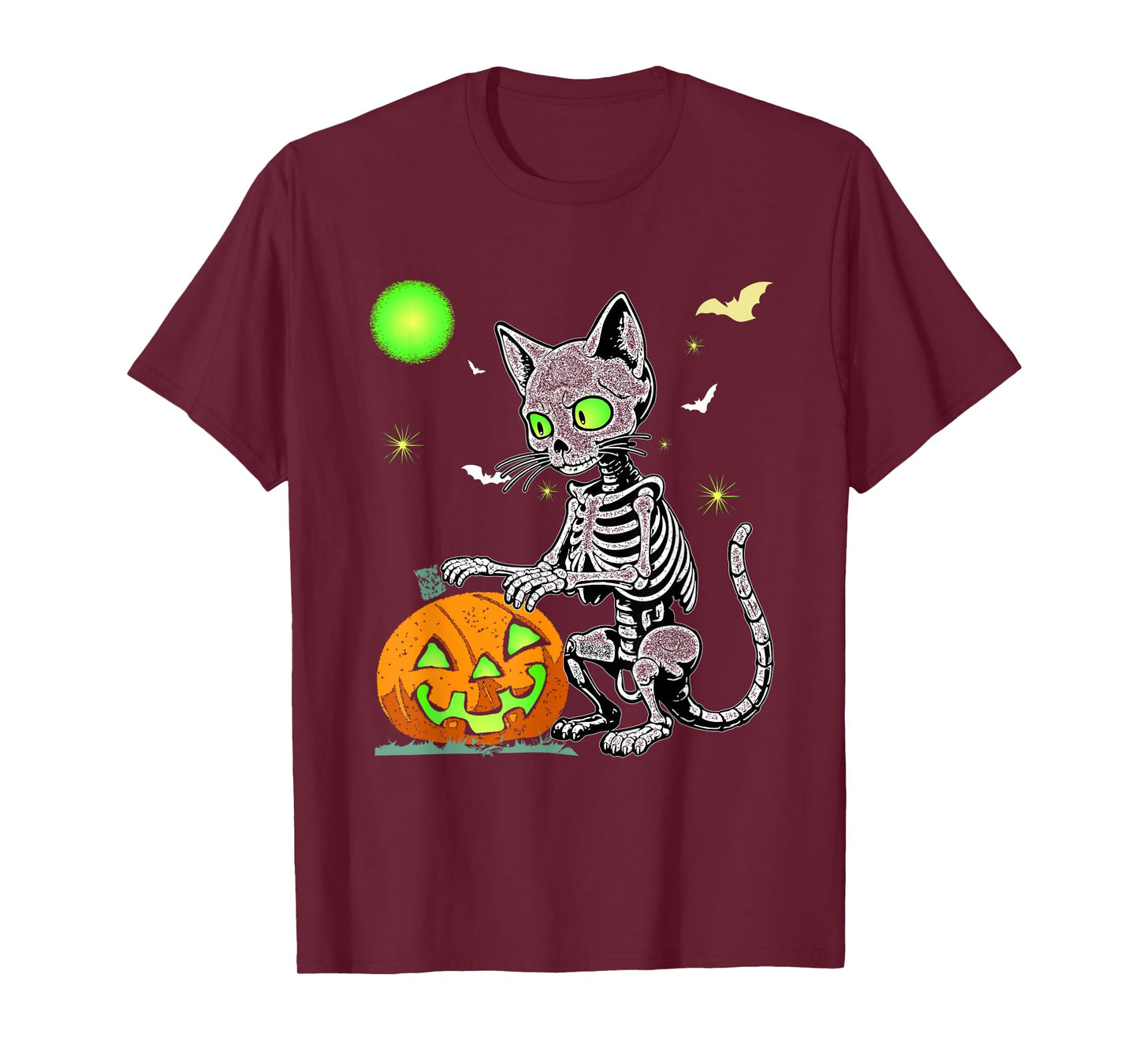 Funny cat Skeleton Waiting for Halloween Spooky Season, T-Shirt