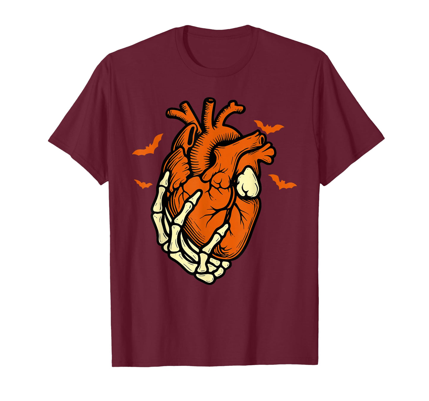 Halloween Anatomical Heart Skeleton Cardiology Nurse CVICU T-Shirt