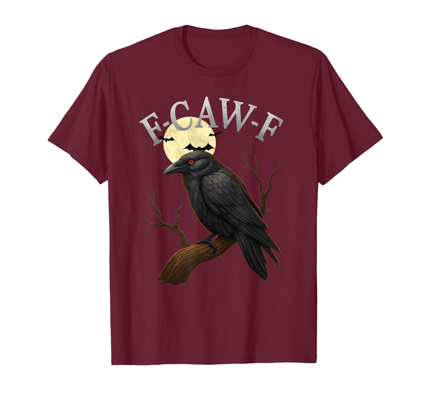 Black Crow F-Caw-F Funny Black Bird Moon Gothic Adult Humor T-Shirt