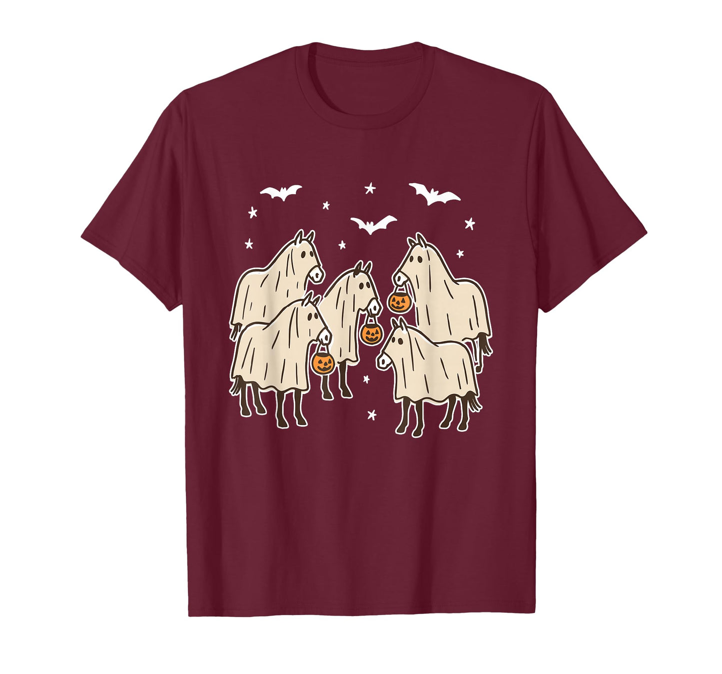 Funny Horse Ghost Halloween Horse Western Horse Lover Farm T-Shirt