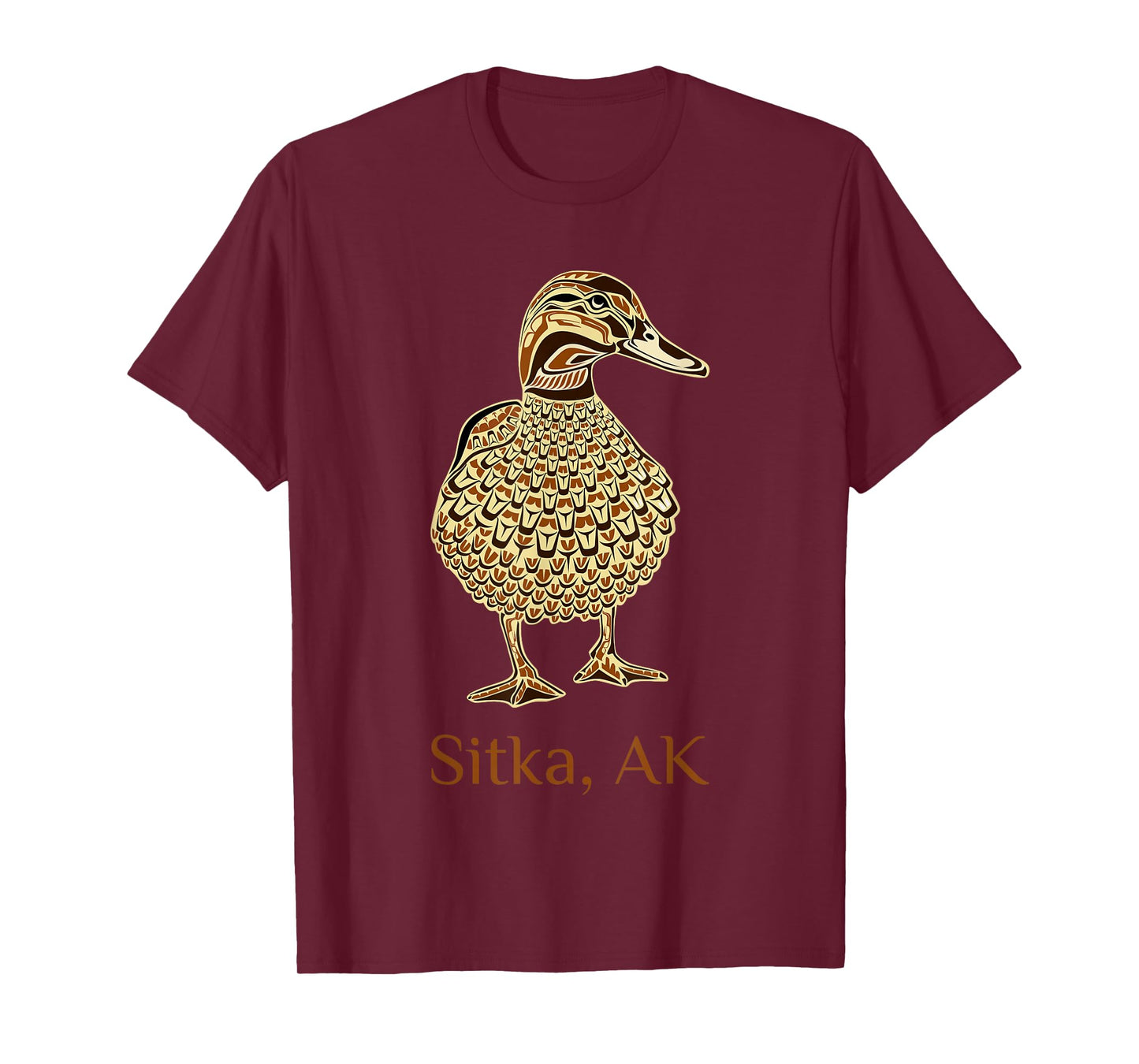 Sitka Alaska Mallard Duck Bird Lover Native American Style T-Shirt