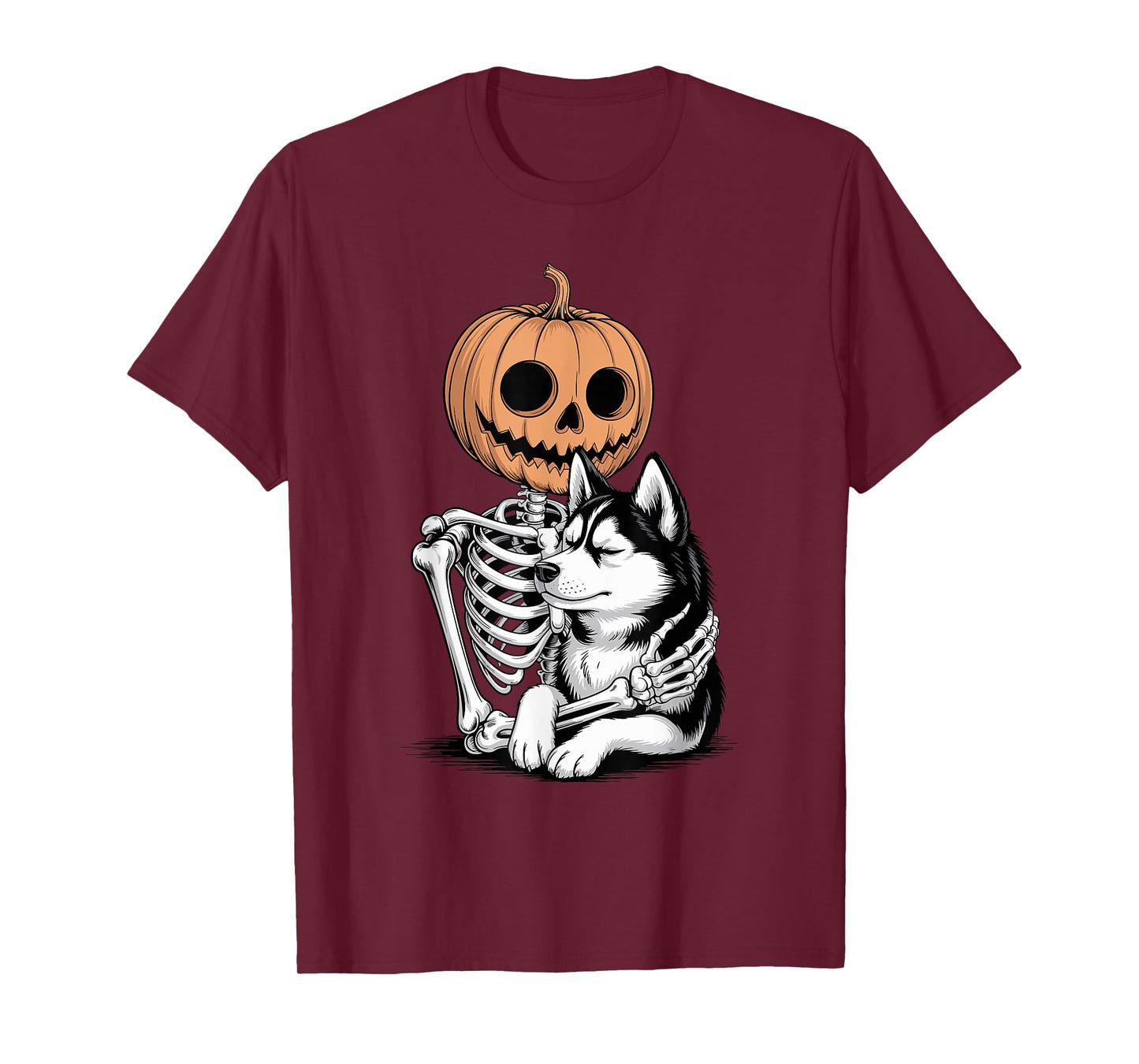 Halloween Skeleton Siberian Husky Siberian Huskies T-Shirt