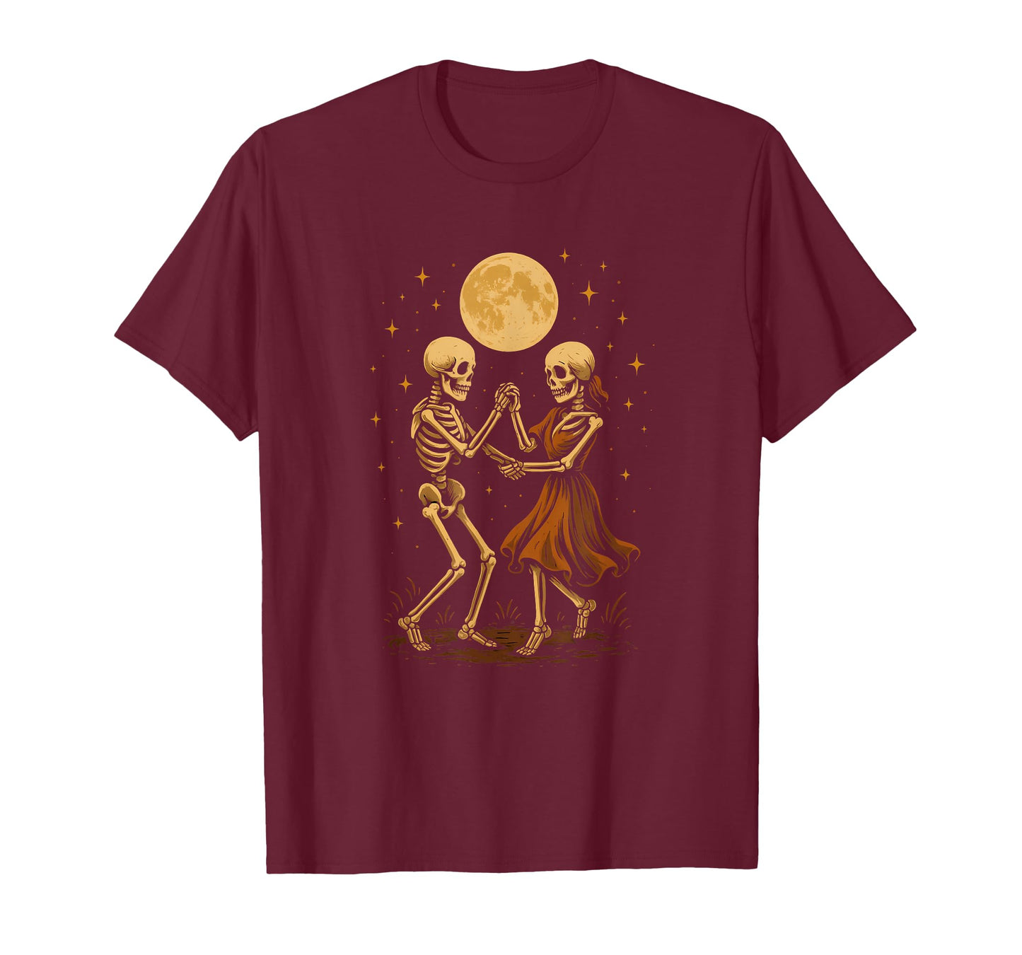 Dancing Skeletons Under Full Moon T-Shirt
