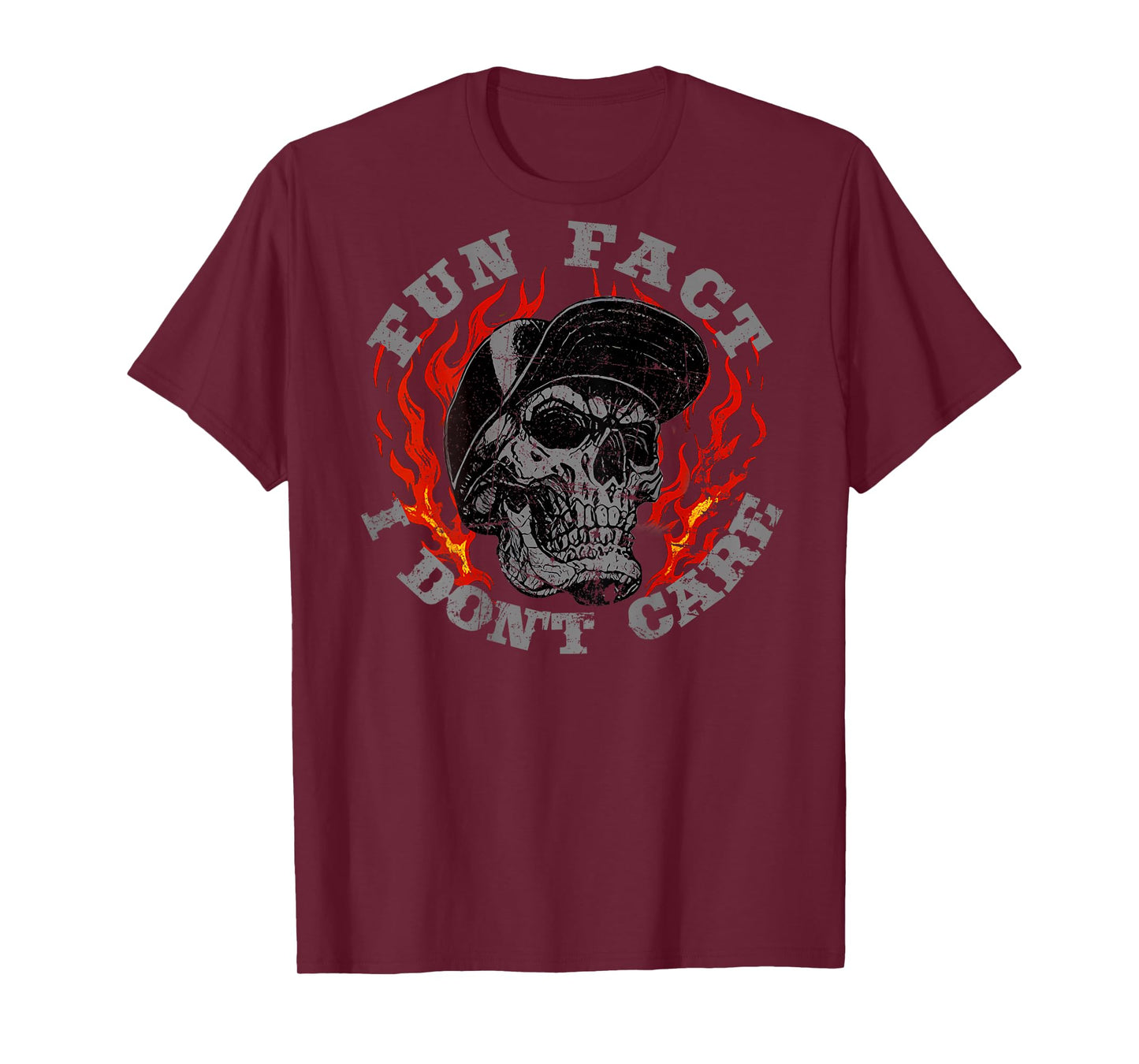 Fun Fact I Don't Care Funny Skeleton Sarcastic (On Back) T-Shirt