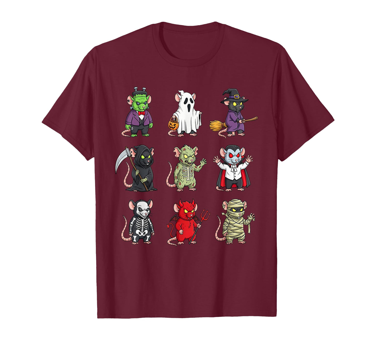 Funny Rat Ghost Witch Zombie Halloween Costume Boys Girls T-Shirt