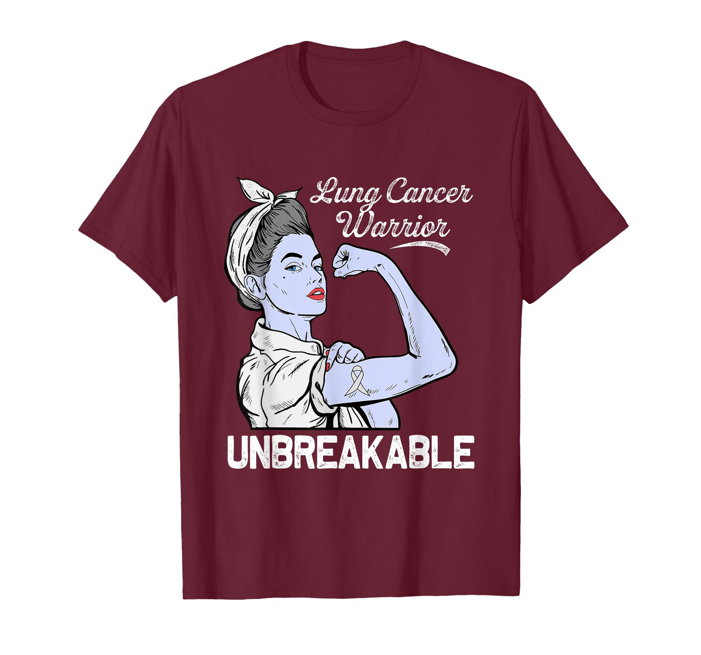 Lung Cancer Warrior Awareness White Ribbon Support For Women T-Shirt