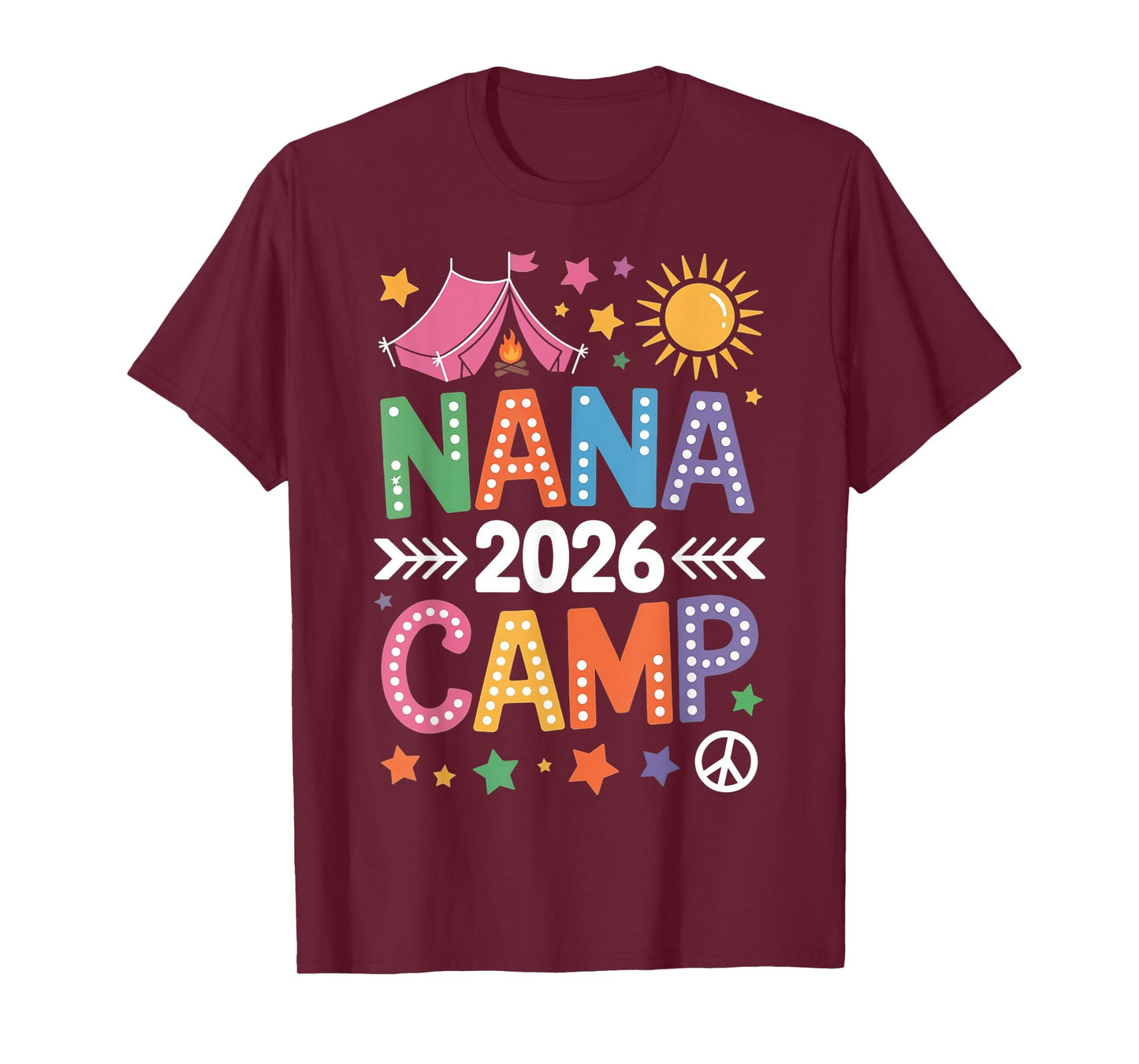 Nana Camp 2026 Family Vacation Summer Camping Crew Kids T-Shirt