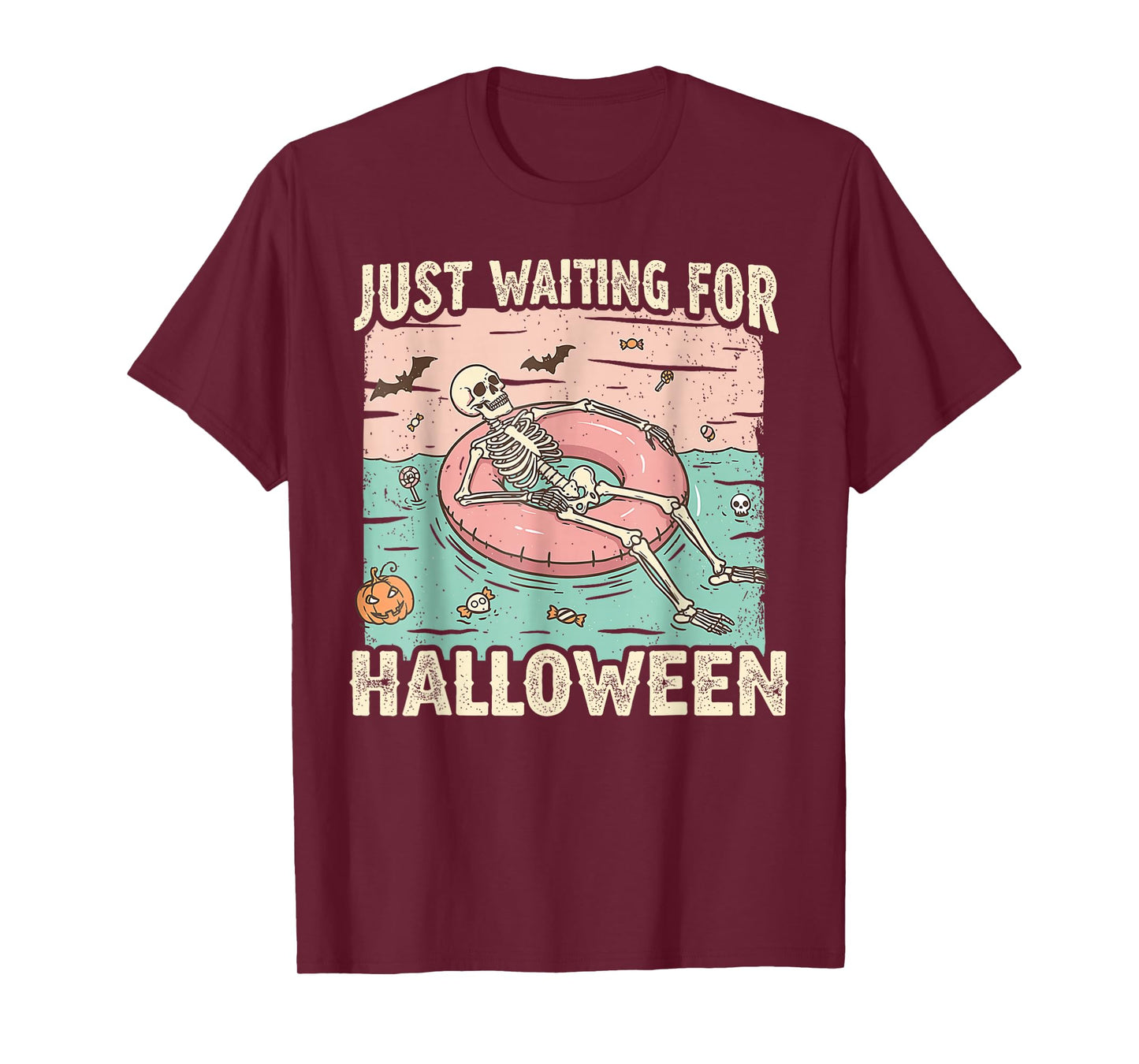 Spooky Summer Skeleton Just Waiting for Halloween T-Shirt