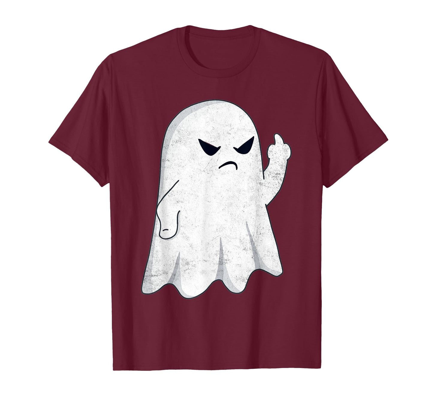 Funny Halloween Costume - Middle Finger Cute Ghost Design T-Shirt