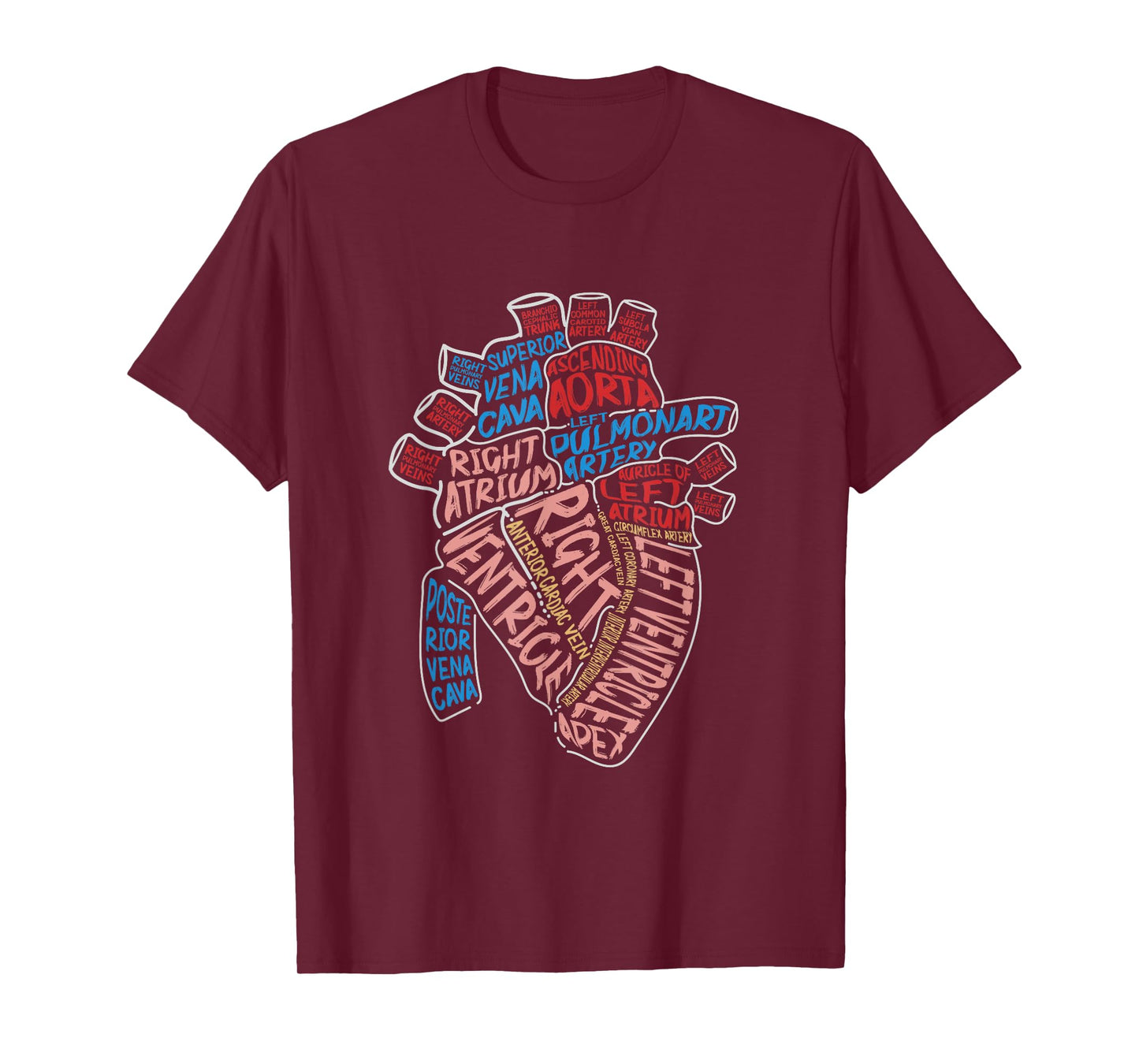 Anatomical Human Heart Cardiology Medical Cardiac Nurse T-Shirt