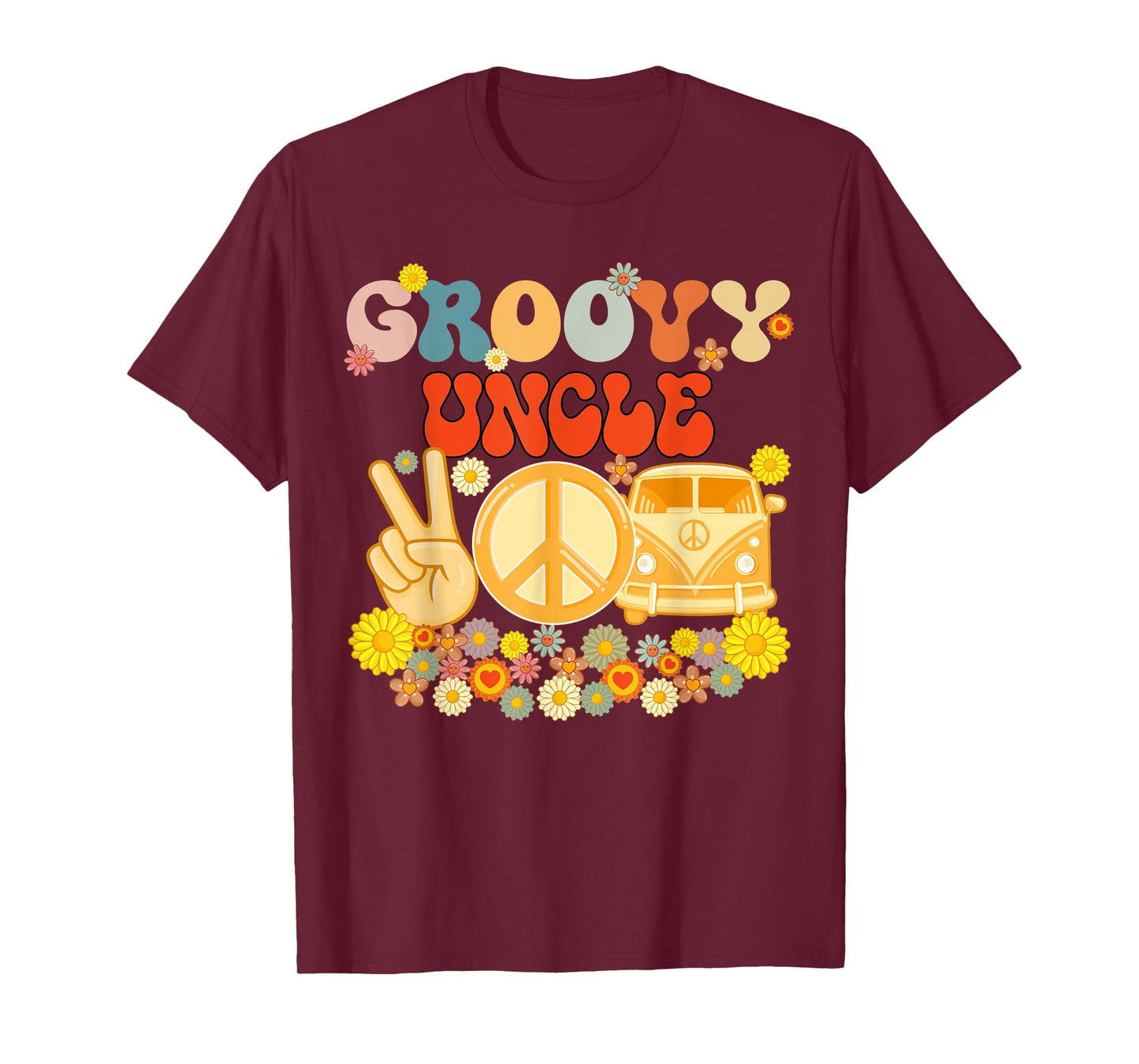 Groovy Uncle Retro Matching Family Baby Shower Father's Day T-Shirt