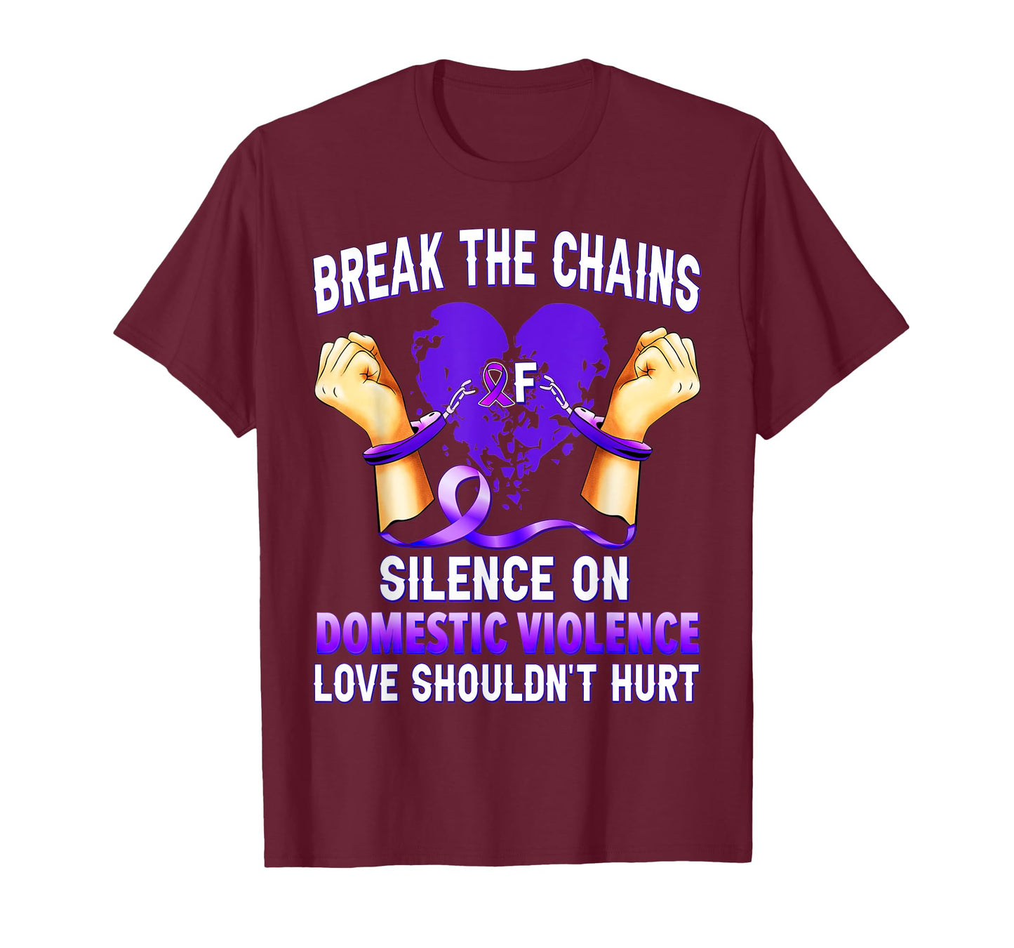 Break The Chains Of Silence On Domestic Violence Awareness T-Shirt