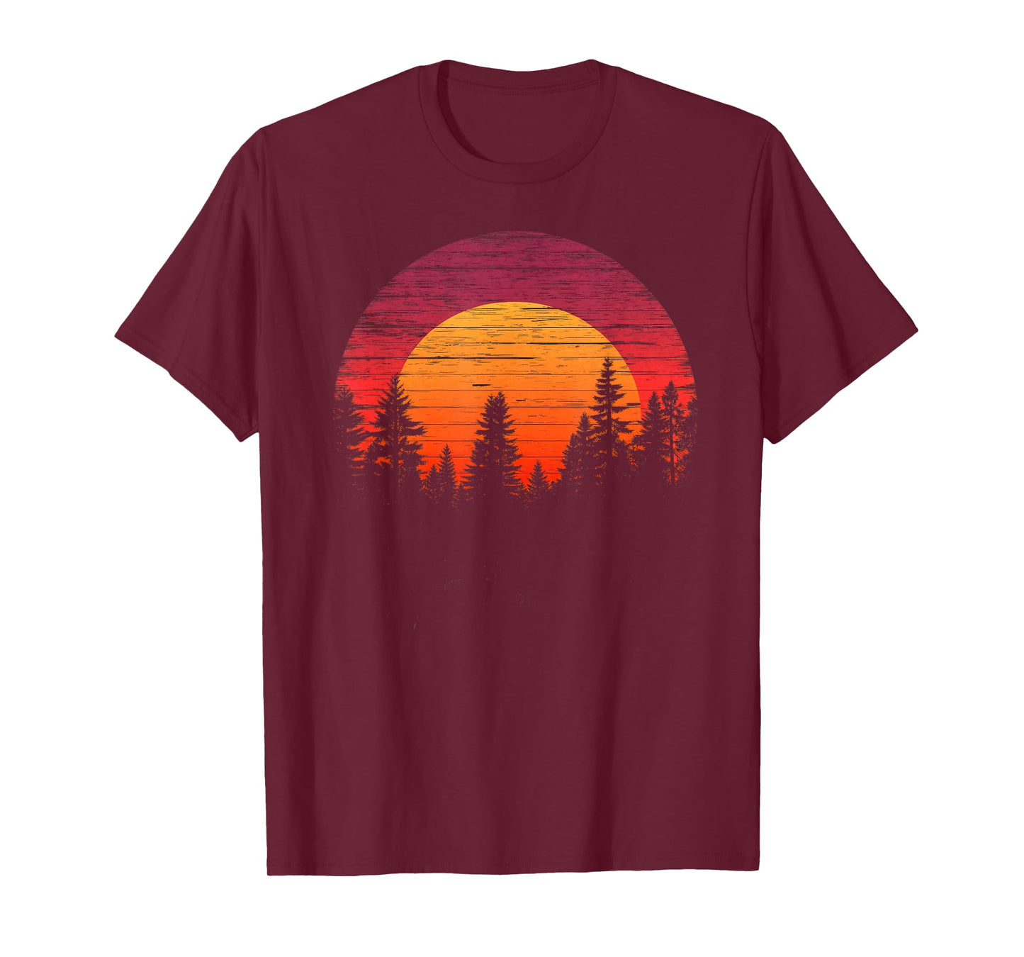 Retro Wilderness Bear Trees Reflection Outdoor Forest T-Shirt