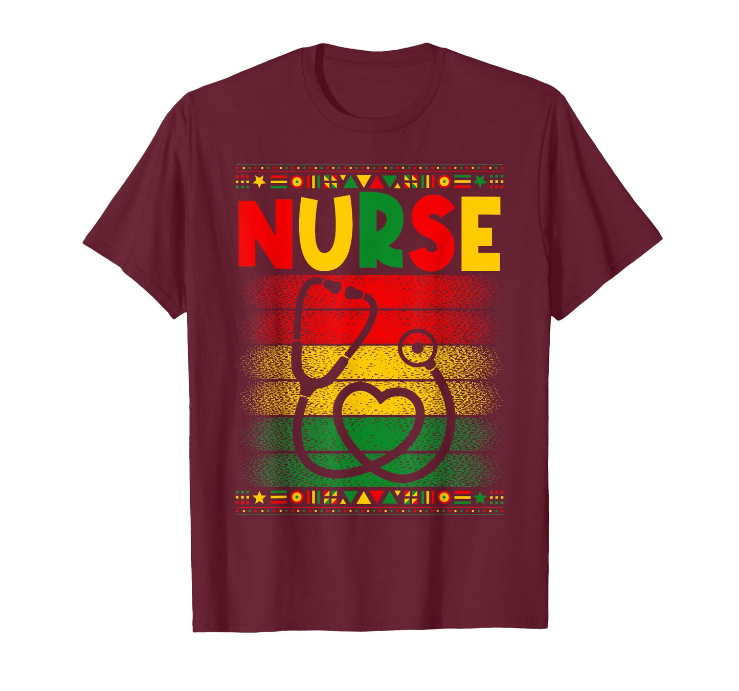 Juneteenth Nurse Stethoscope Freedom Day Afro Women Girls T-Shirt