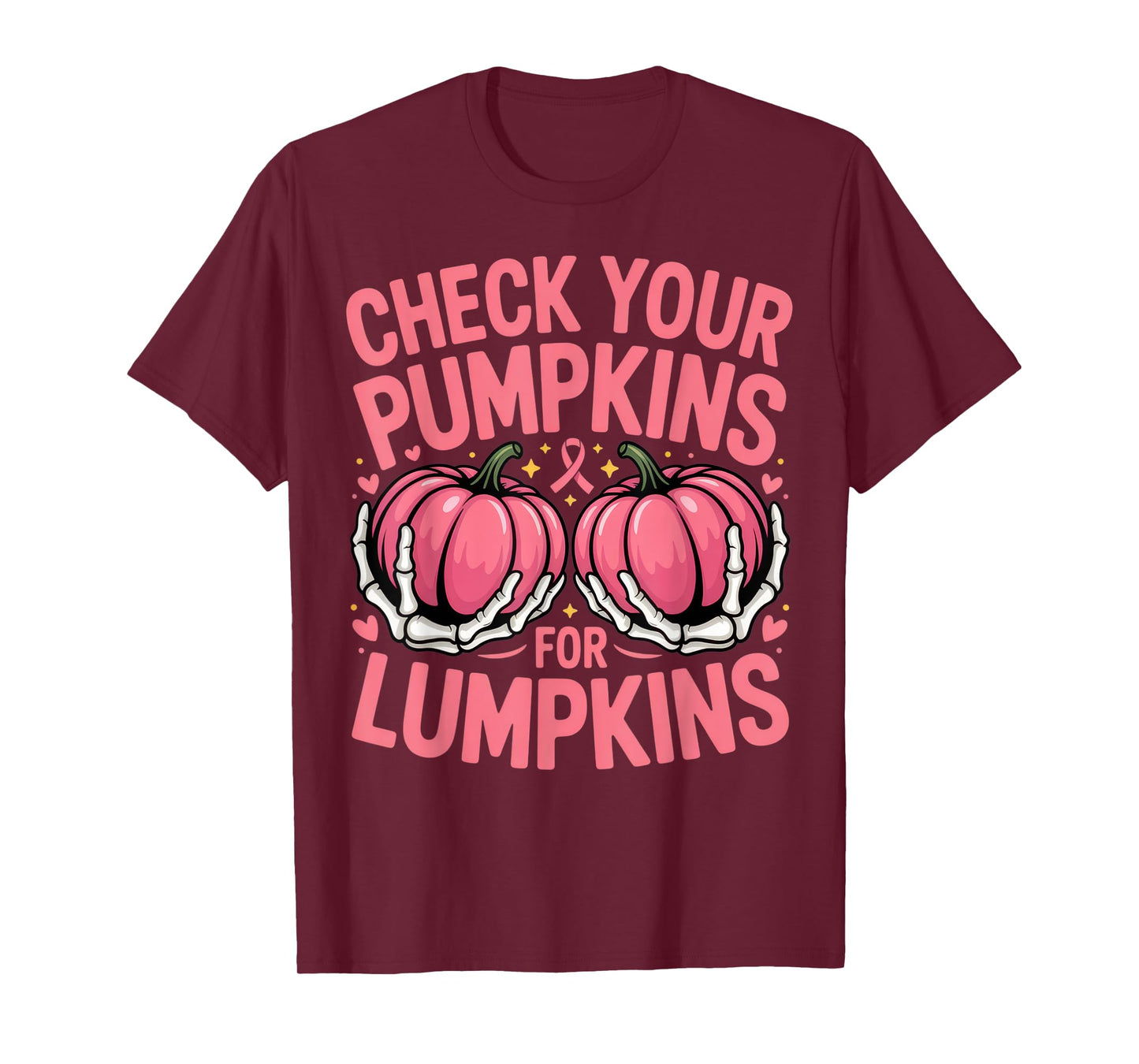 Check Your Pumpkins For Lumpkins Breast Cancer Awareness T-Shirt