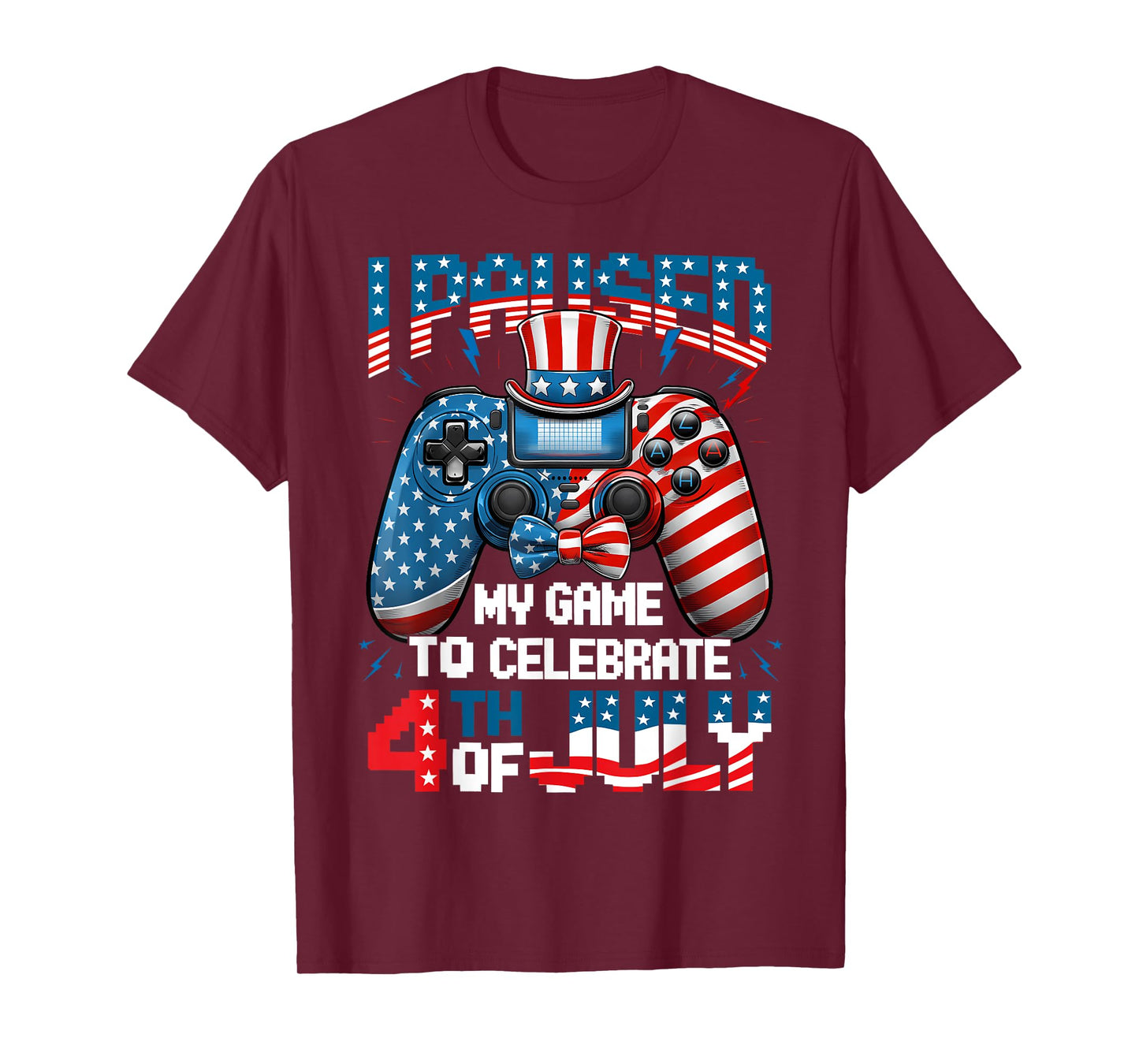 4th Of July American Flag Gamer Gaming Lover Boys Girls Teen T-Shirt