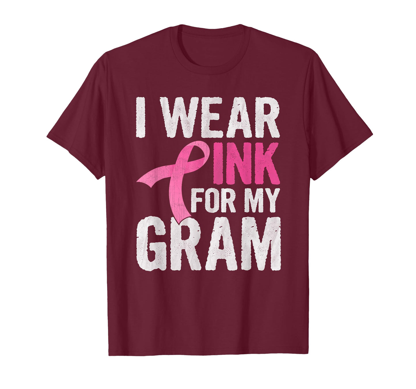 I Wear Pink For My Gram Pink Ribbon Cancer Awareness T-Shirt
