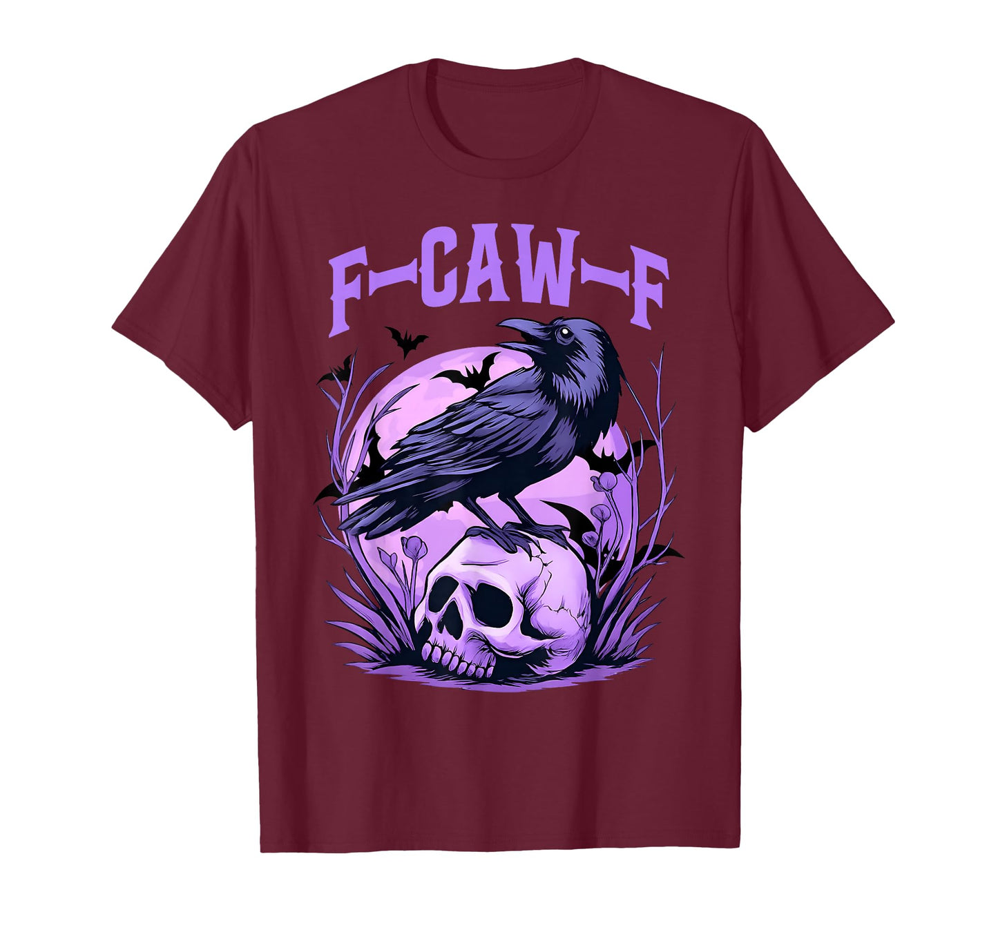 F-Caw-F Black Crow Pun Funny Bird Cawing Grunge Gothic T-Shirt