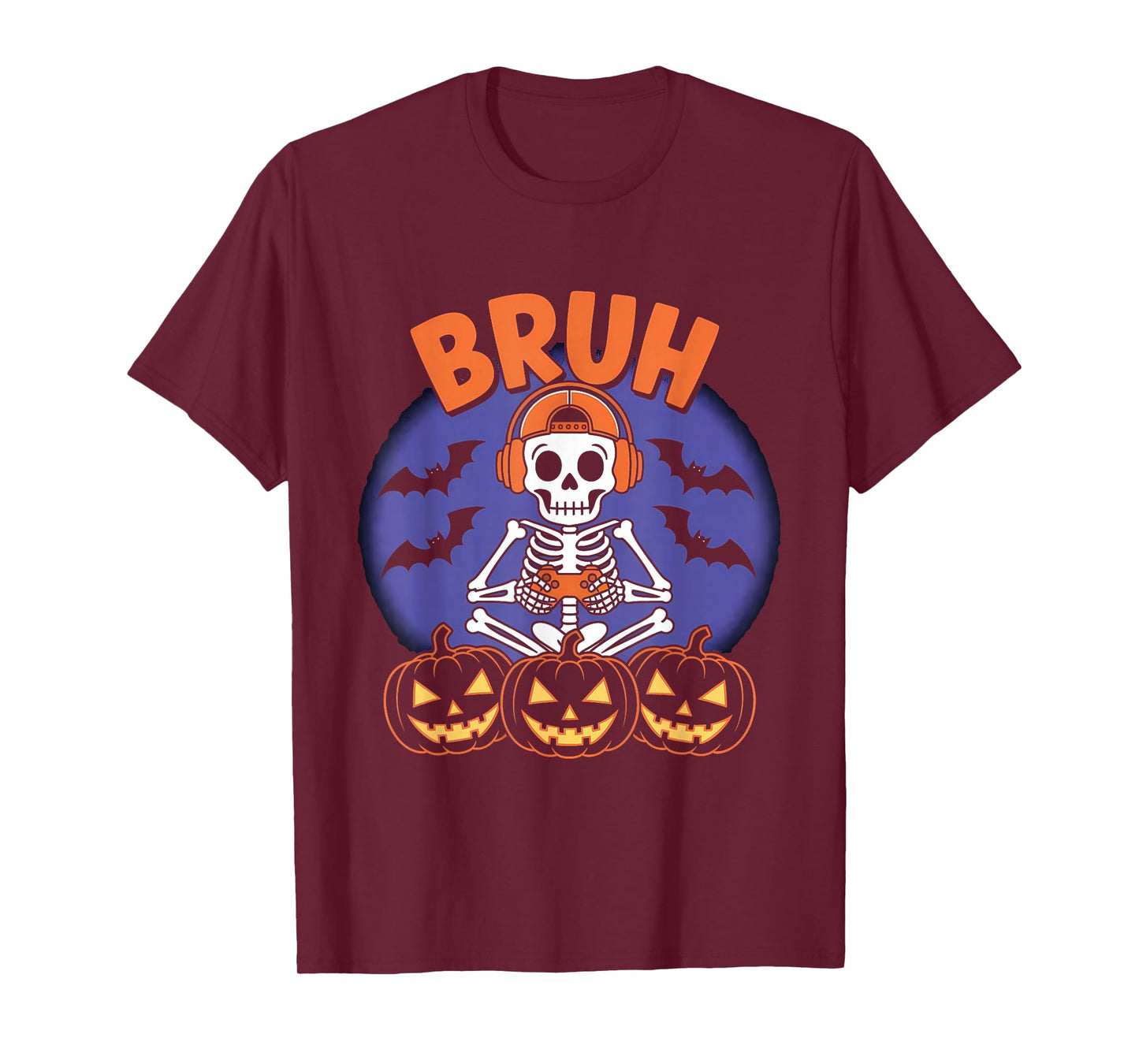 Halloween Skeleton Video Gaming Gamer Men Youths Teens Boys T-Shirt