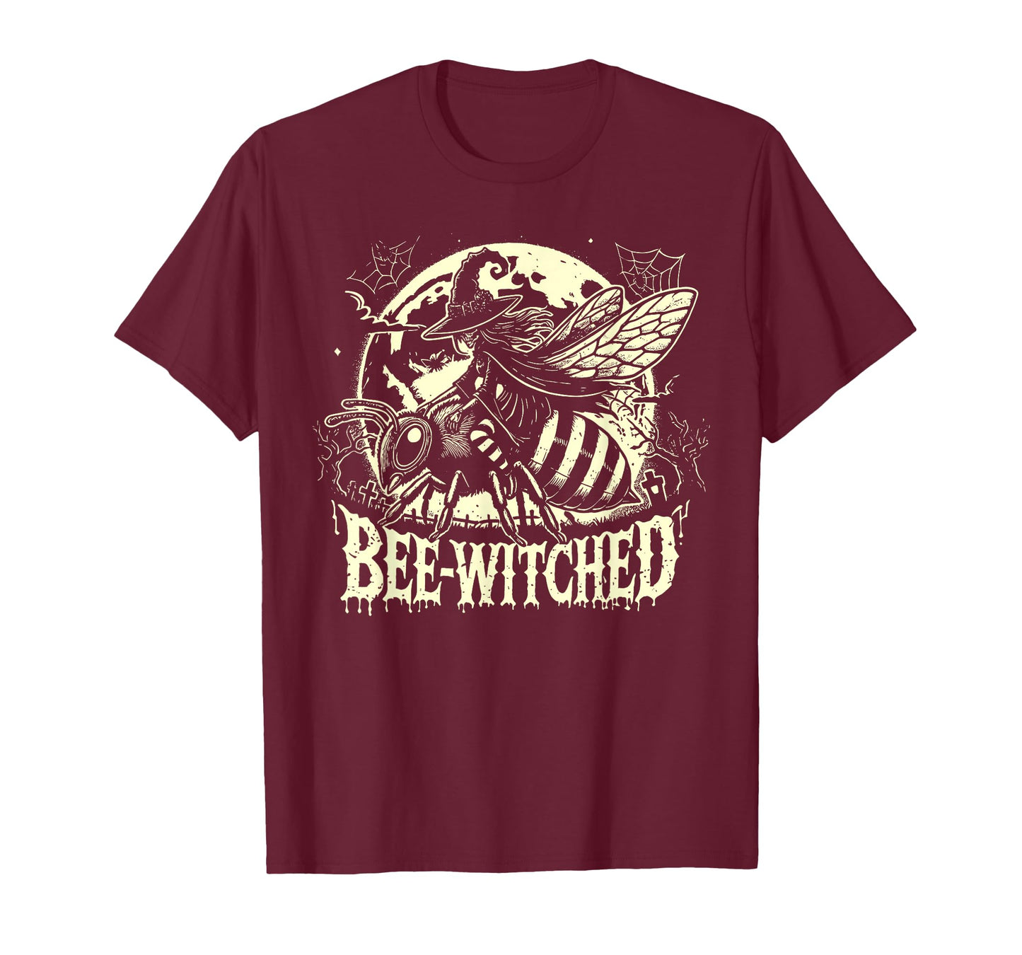 Bee Witched Halloween Skeleton Riding Beekeeper Spooky T-Shirt