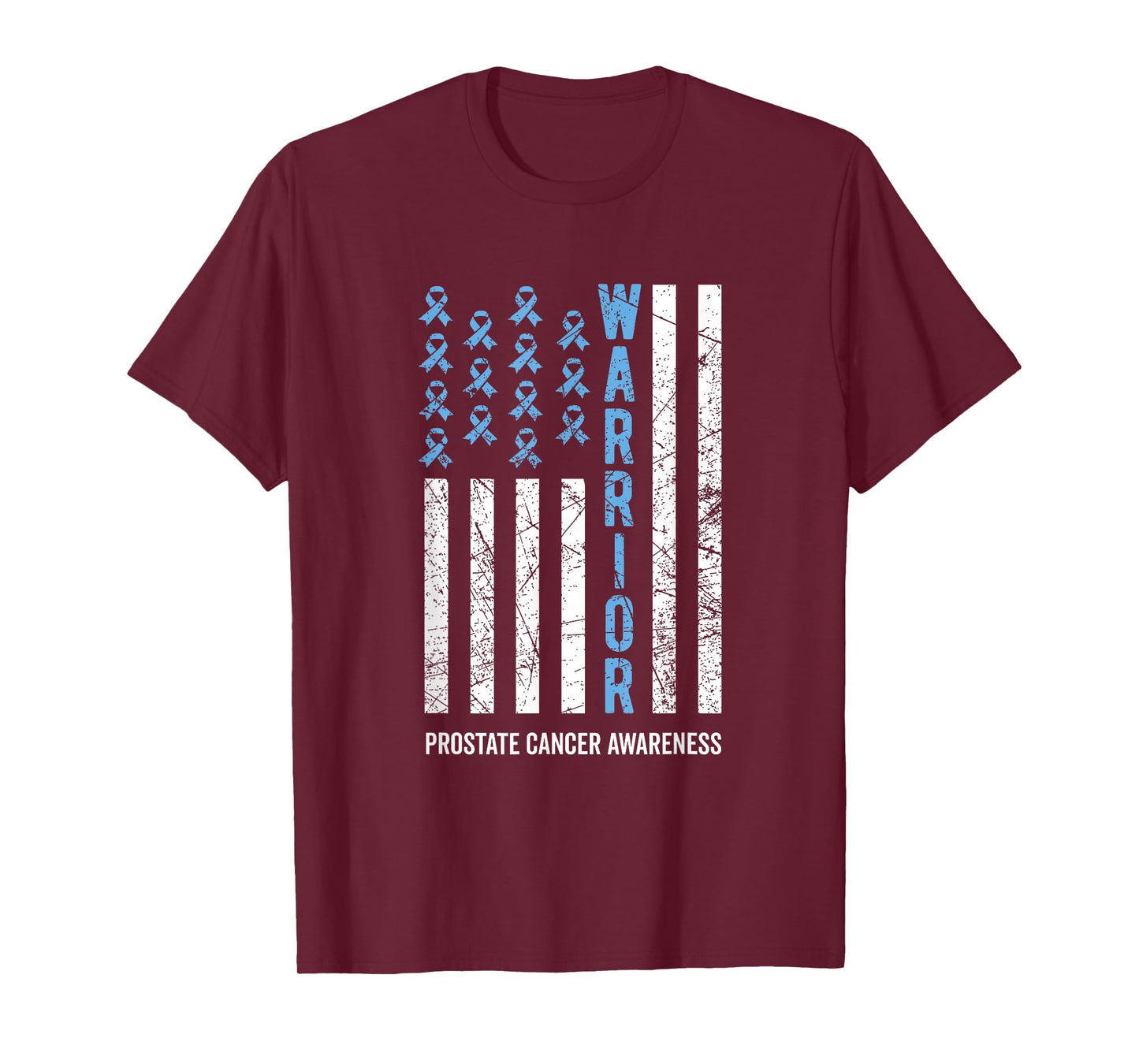 Warrior Light Blue Ribbon Prostate Cancer Awareness T-Shirt