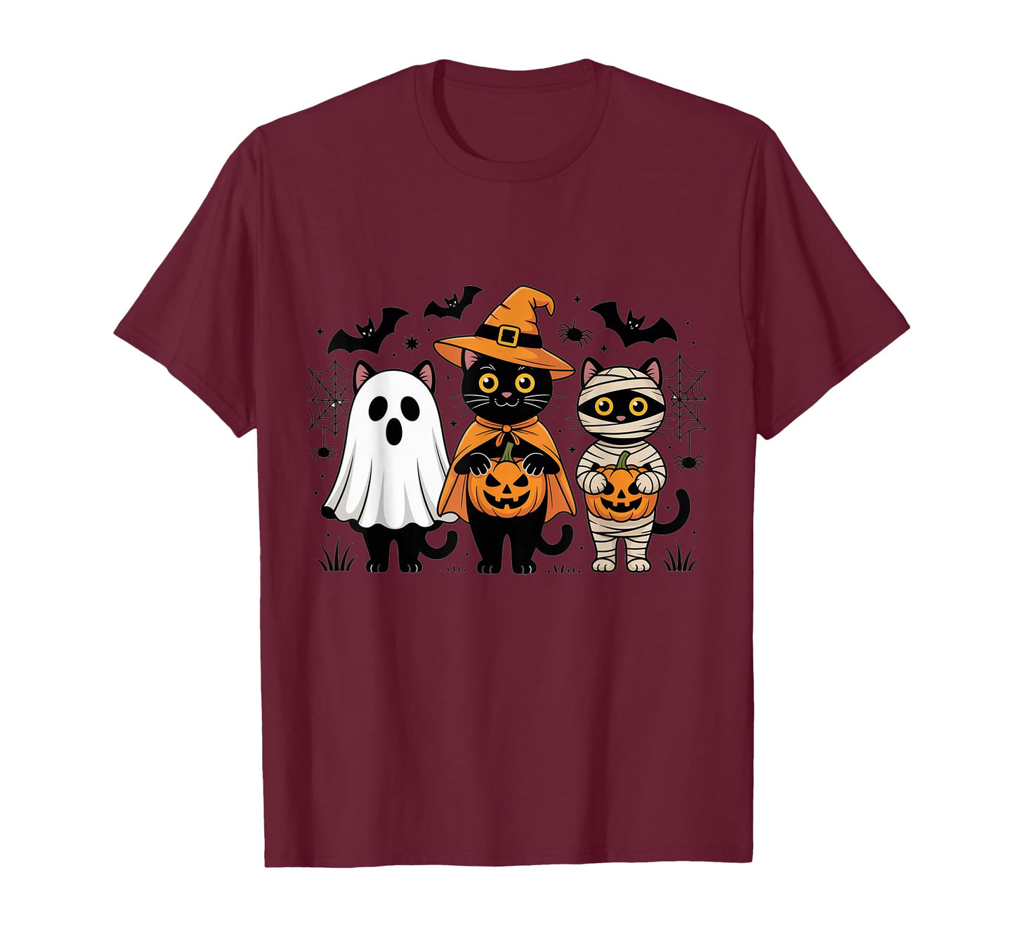 Funny Black Cats Ghost Mummy Halloween Costume Boys Girls T-Shirt