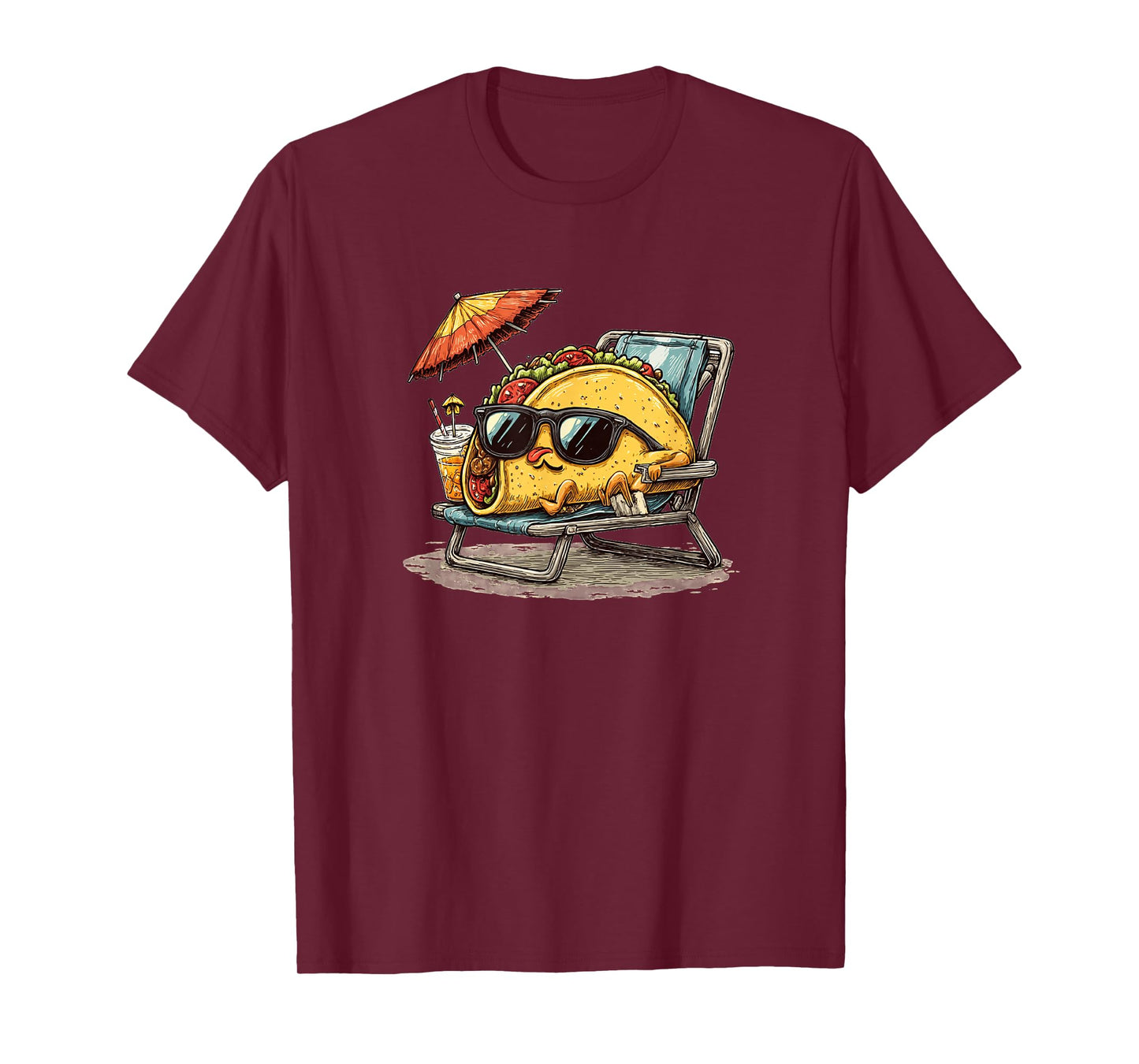 Beach Taco Sunbath Costume for Beard and Sunglasses Lovers T-Shirt