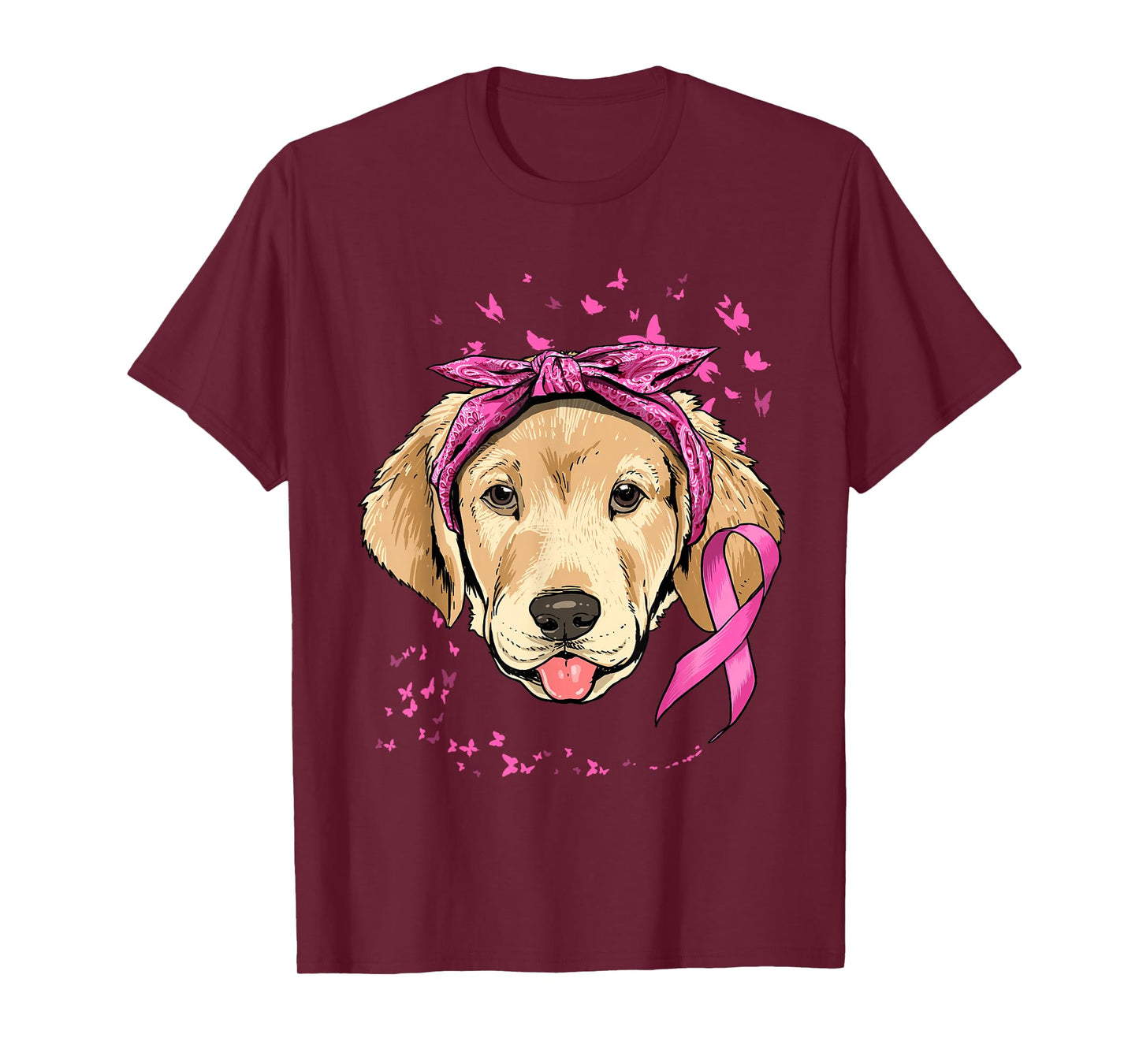 Labrador Pink Ribbon Breast Cancer Awareness Survivor T-Shirt
