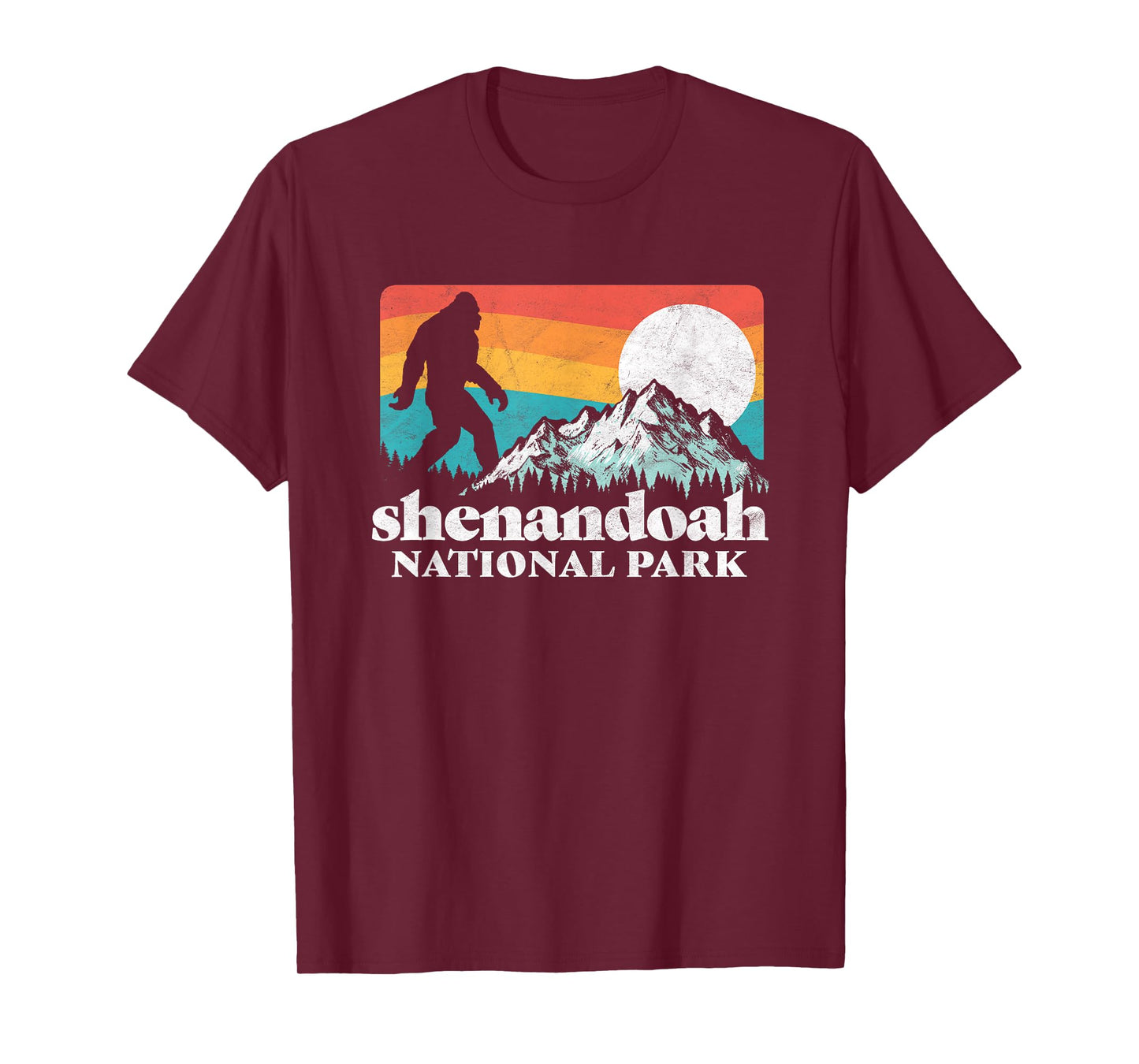 Shenandoah National Park Virginia Bigfoot Mountains Graphic T-Shirt