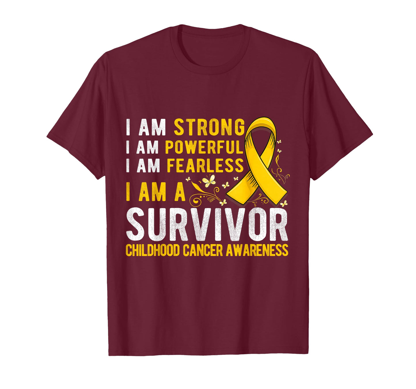 Gold Childhood Cancer survivor Support Childhood Cancer Gold T-Shirt