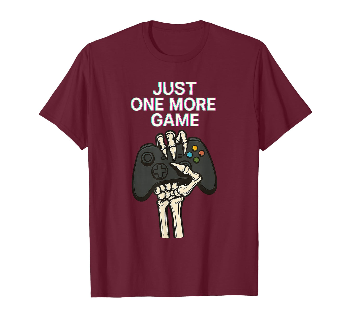 Just One More Game Funny Skeleton Gamer PC Gaming Halloween T-Shirt