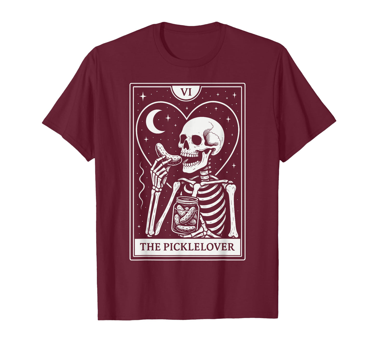 The Picklelover, Pickle Skeleton Tarot Card Halloween T-Shirt