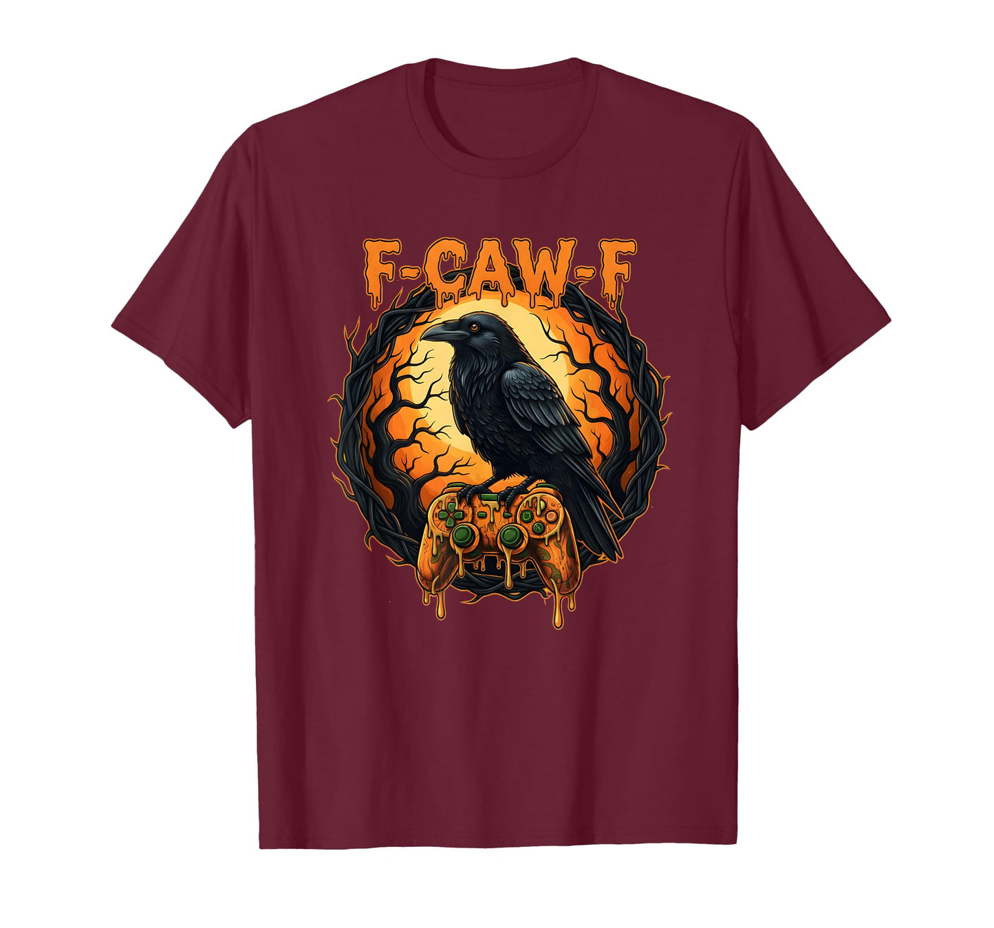 F-CAW-F Raven Crow Gaming Funny Halloween Design T-Shirt