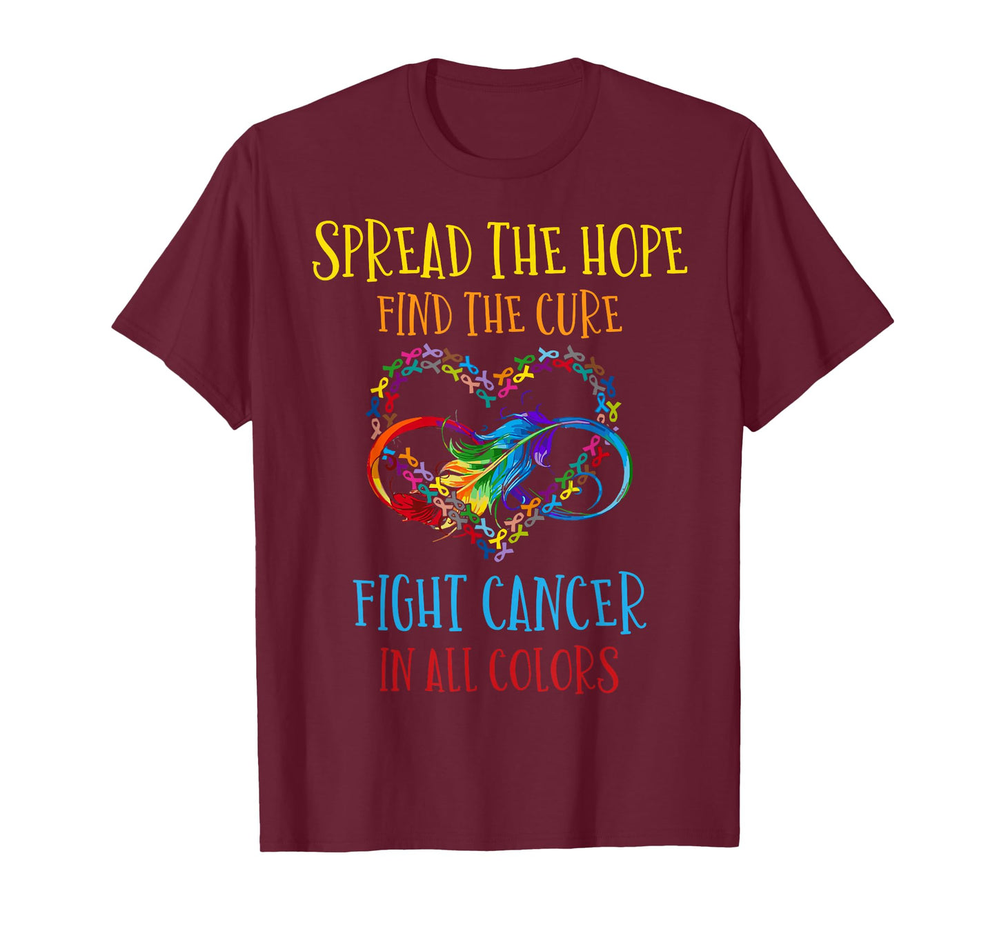 Fight Cancer In All And Every Color - Ribbons Flower Heart T-Shirt