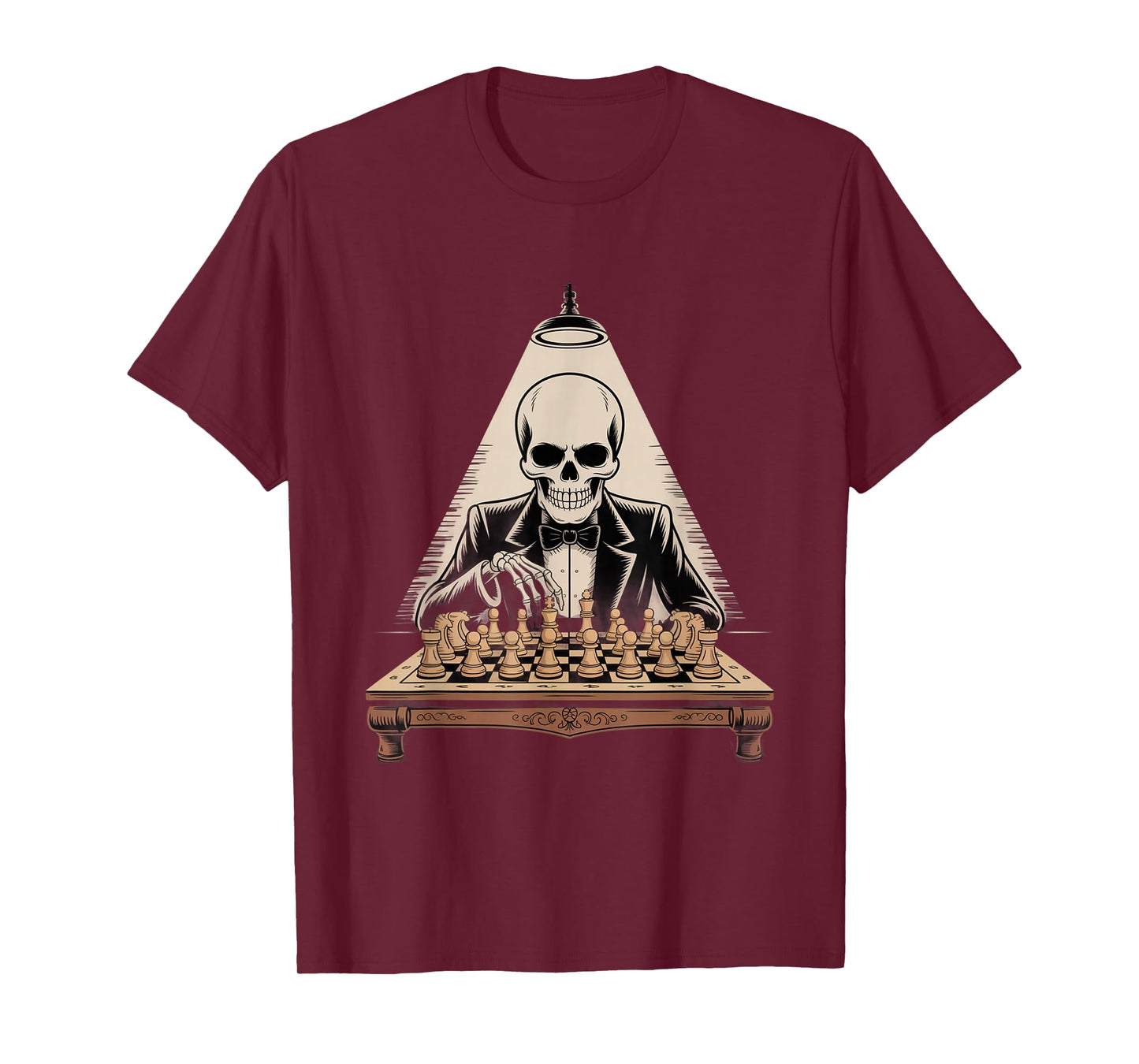 Funny Skeleton Playing Chess Cool Skull Funny Skeleton Meme T-Shirt
